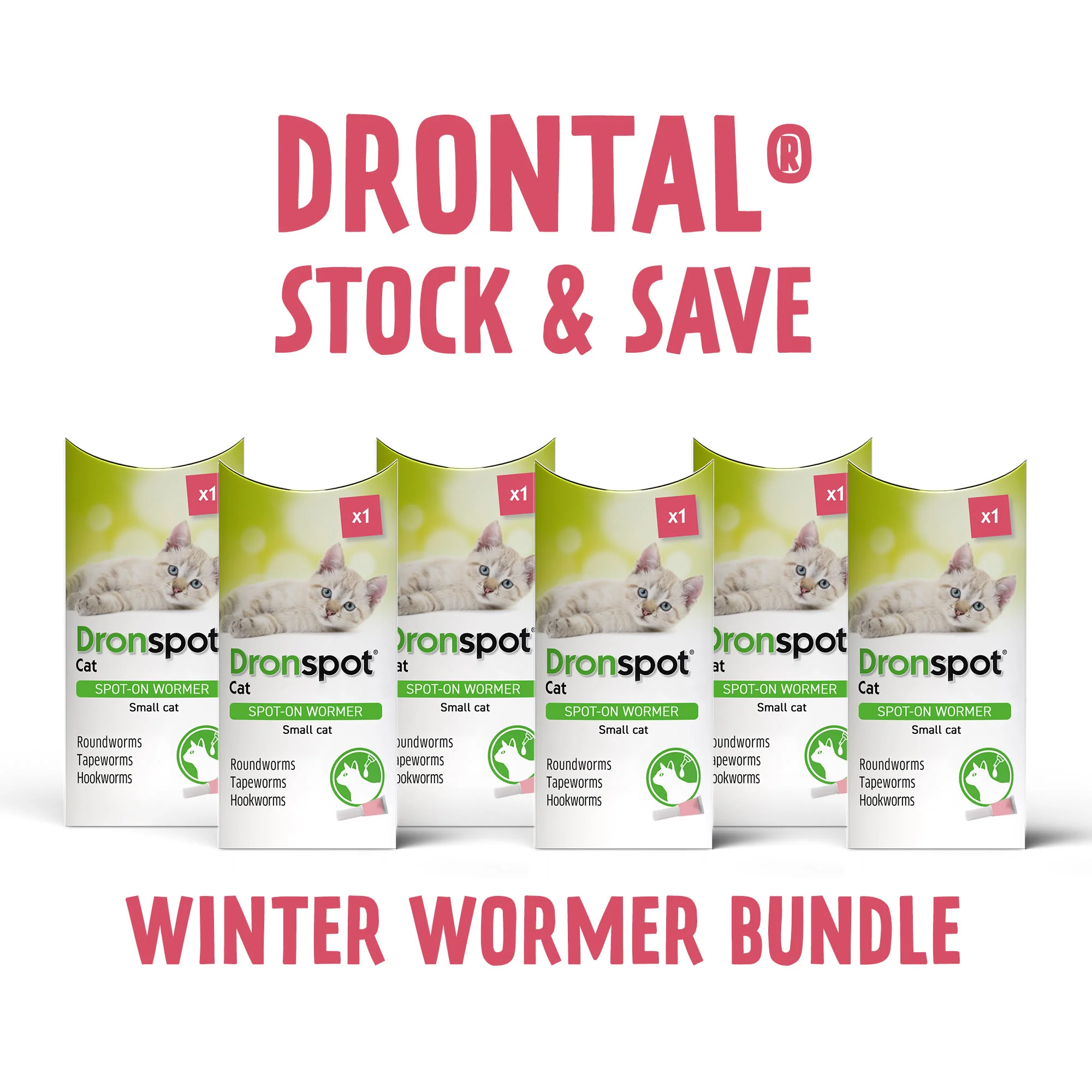 6x Dronspot Spot On Worming Solution for Small Cats (0.5-2.5kg) - Image 3