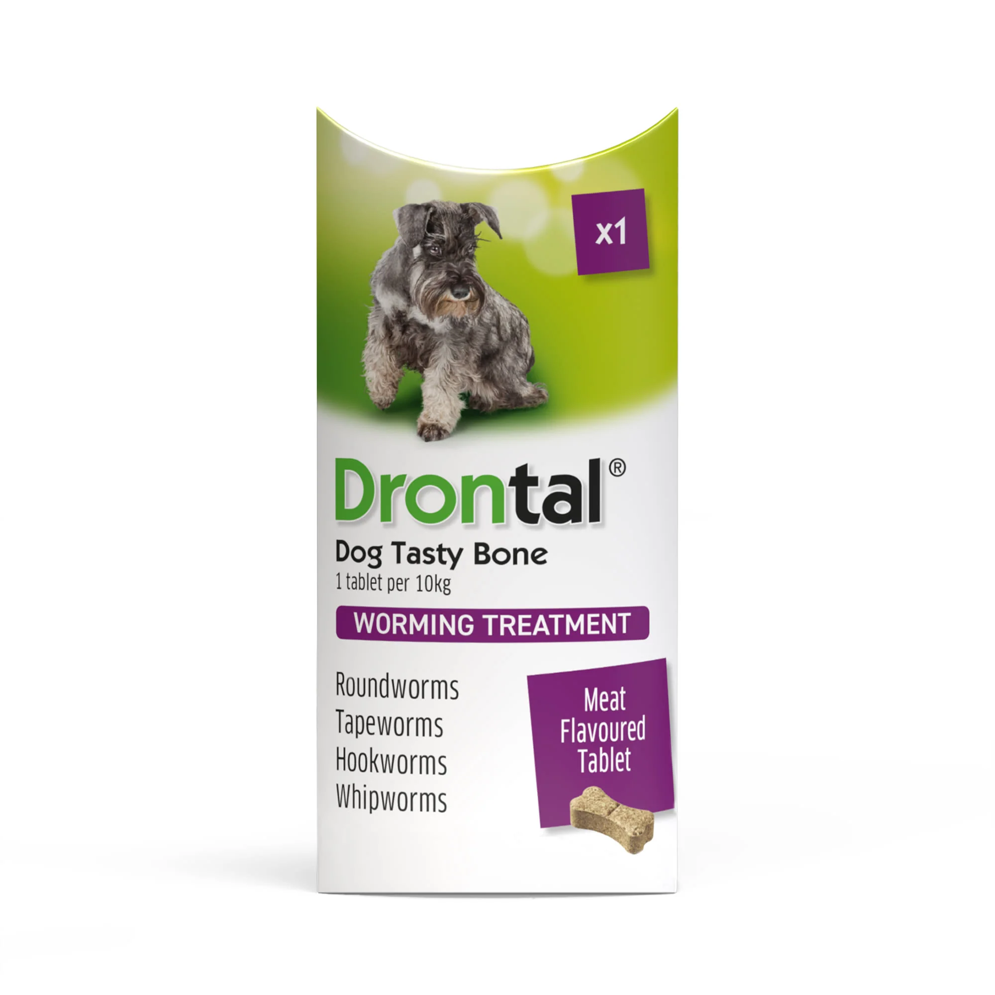 6x Drontal Tasty Bone Wormer Tablets for Small and Medium Dogs (2 to 20kg) 1 tablet per 10kg - Image 2
