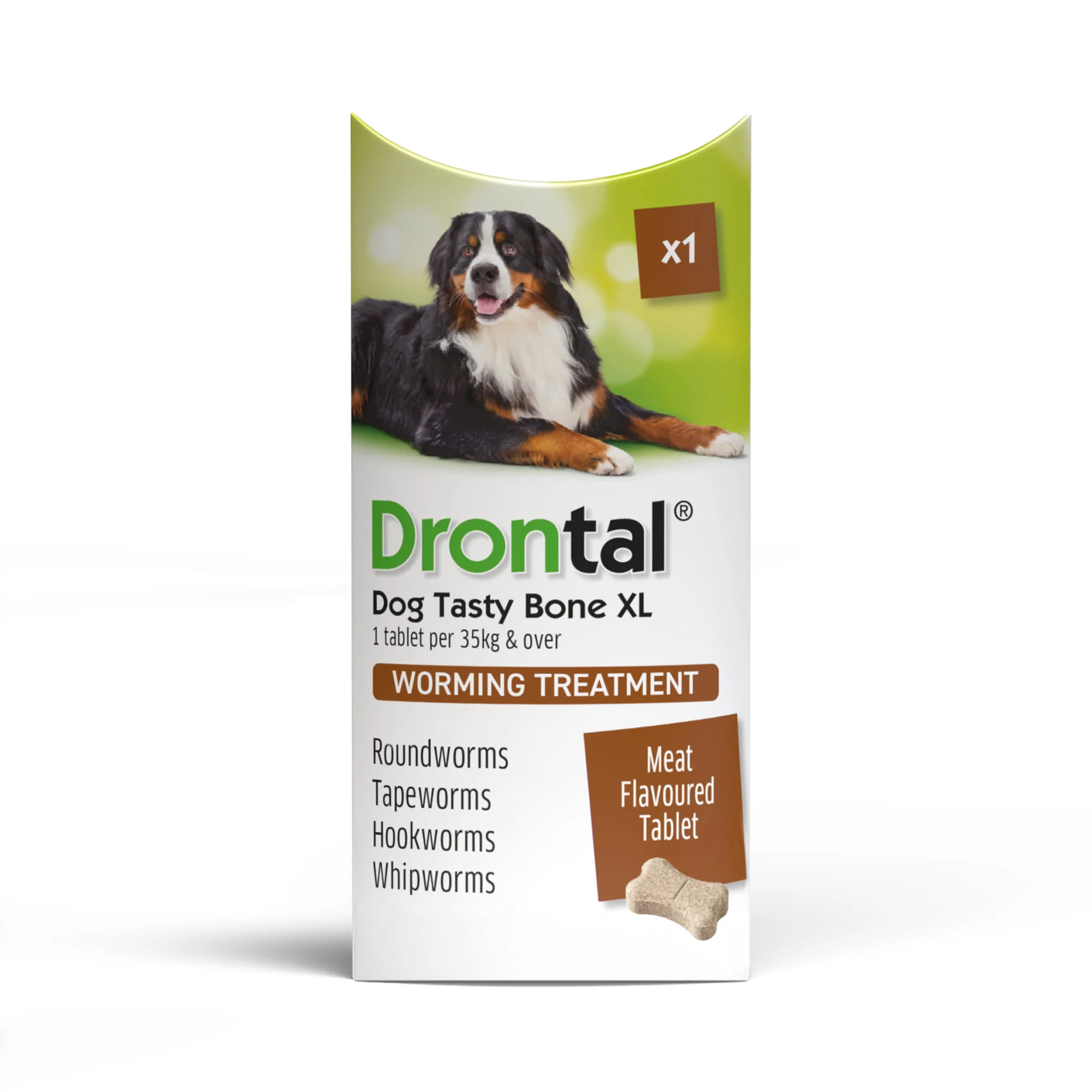 6x Drontal Tasty Bone XL Wormer Tablets for Large Dogs (2 to 20kg) 1 tablet per 35kg - Image 2
