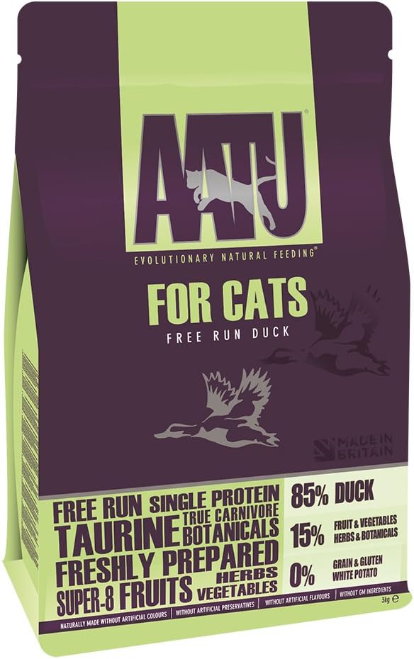 AATU 85/15 Complete Dry Cat Food, Duck 3kg