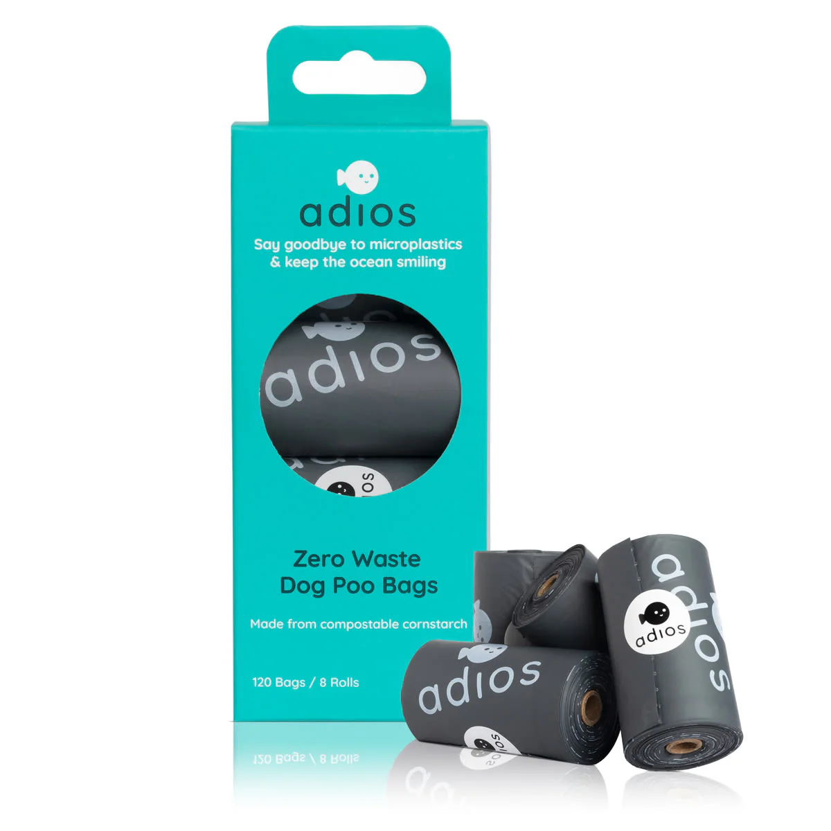Adios Plastic Compostable Grey Non Handle Poo Bags - Image 6