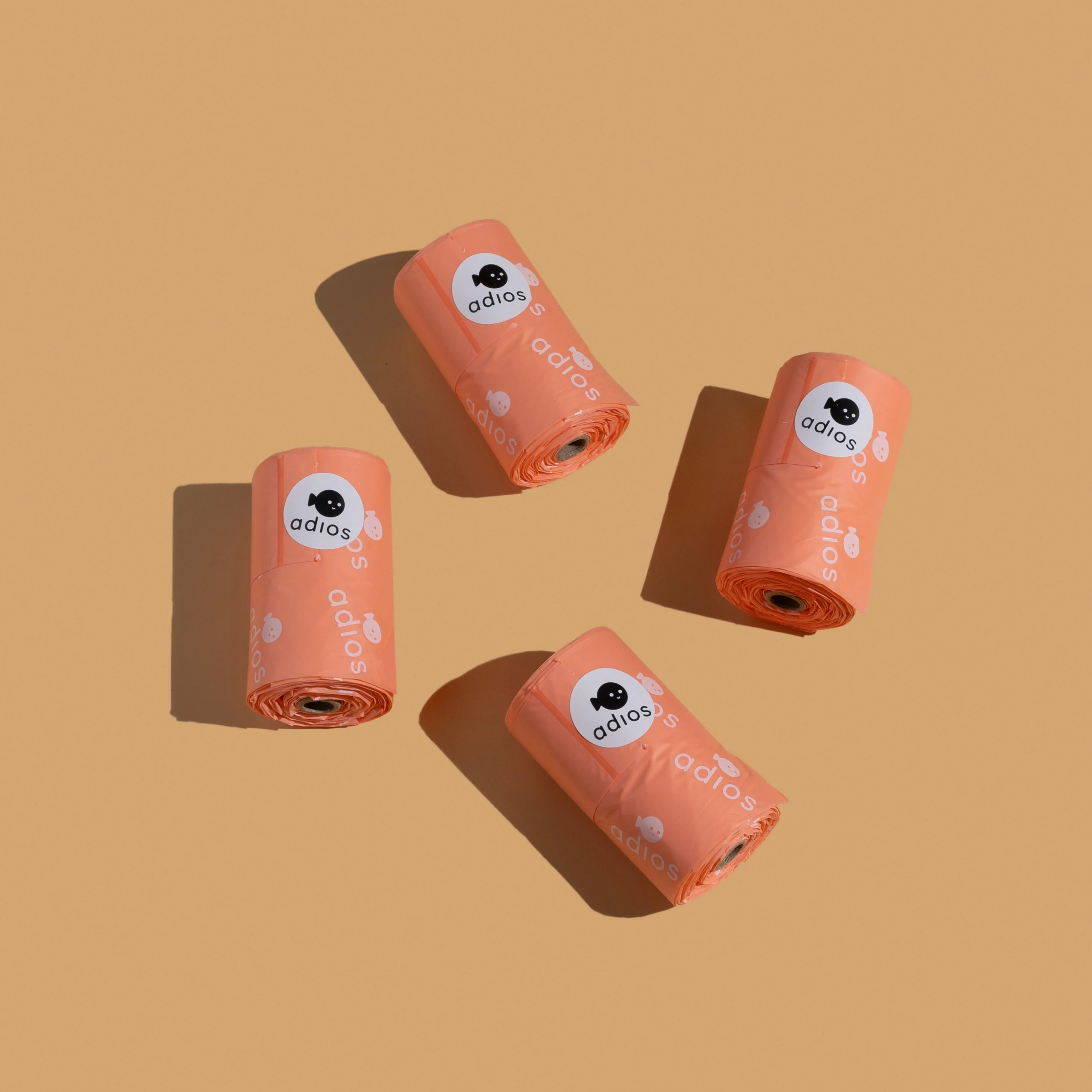 Adios Plastic Compostable Handle on a Roll Pink Poo Bags - Image 3