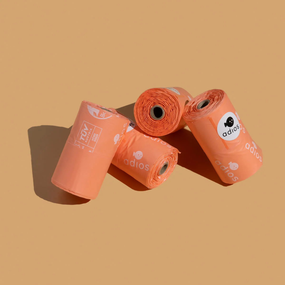 Adios Plastic Compostable Pink Non Handle Poo Bags - Image 3