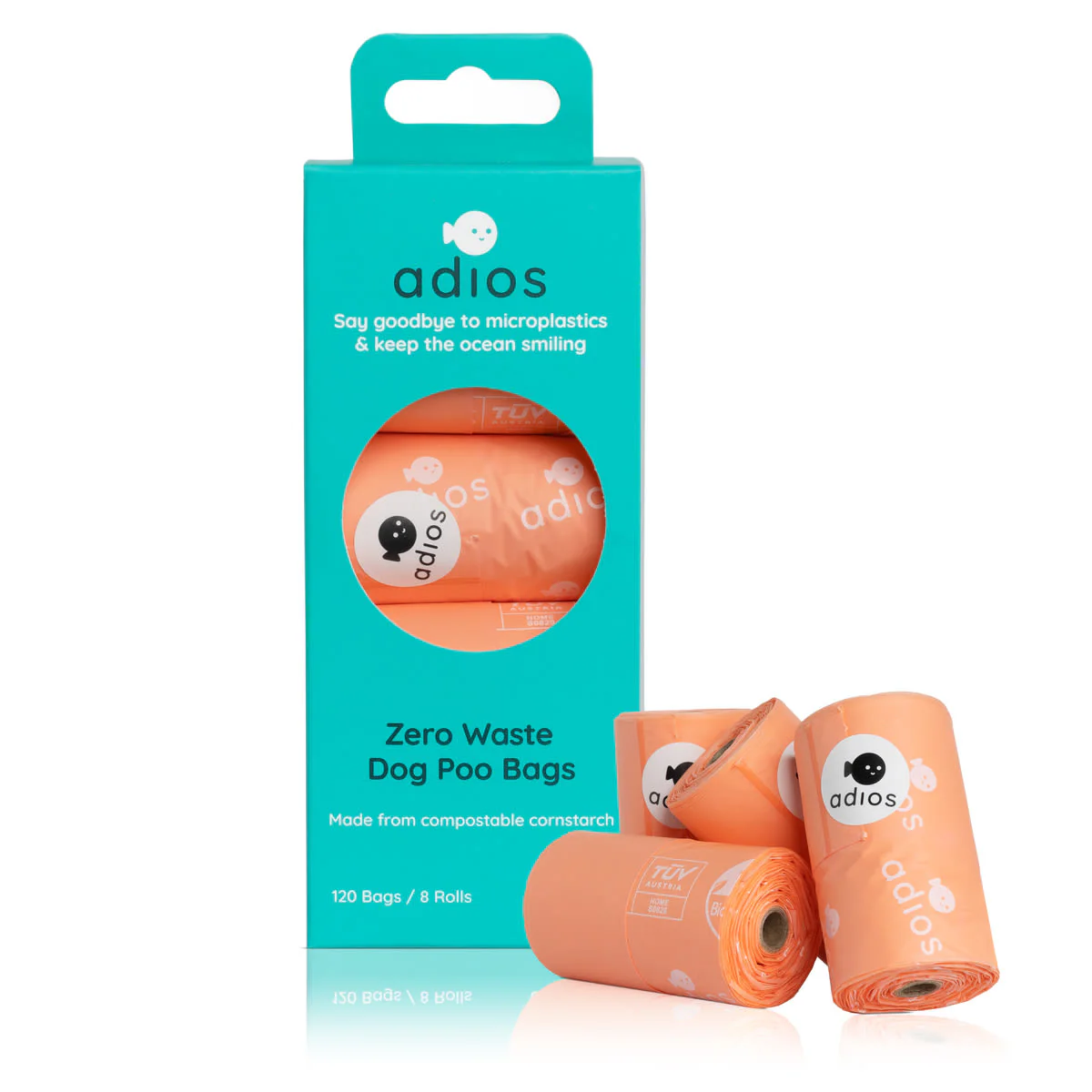Adios Plastic Compostable Pink Non Handle Poo Bags - Image 6