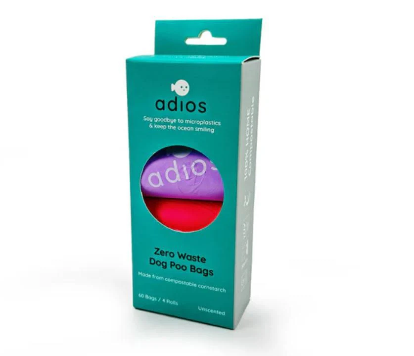 Adios Plastic Compostable Rainbow Non Handle Poo Bags - Image 3