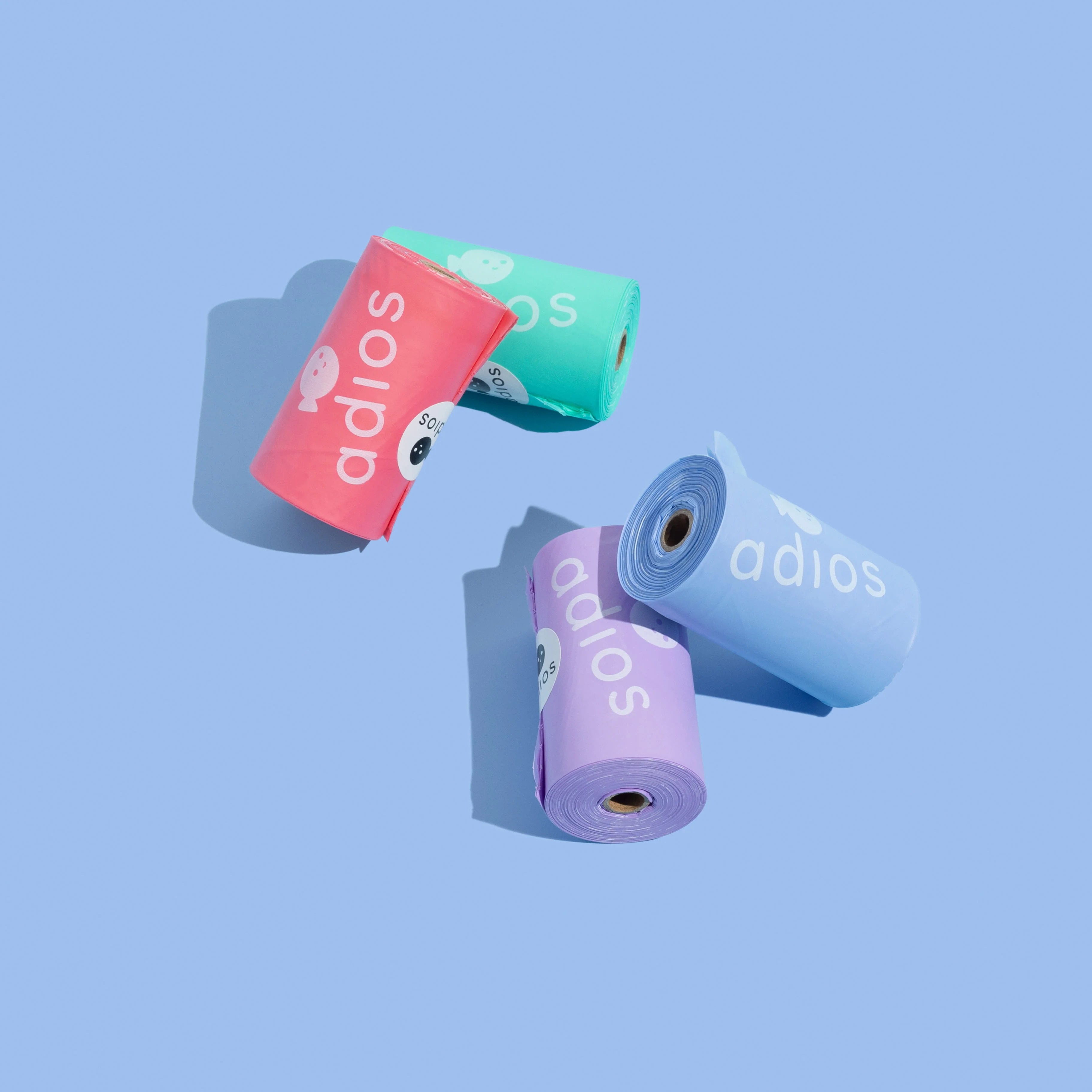 Adios Plastic Compostable Rainbow Non Handle Poo Bags - Image 6