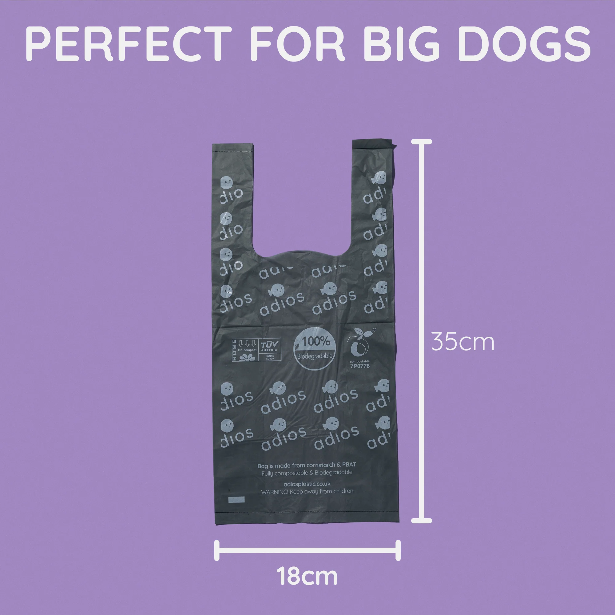 Adios Plastic Zero Waste Dog Poo Bags with Handles - Black - Image 4