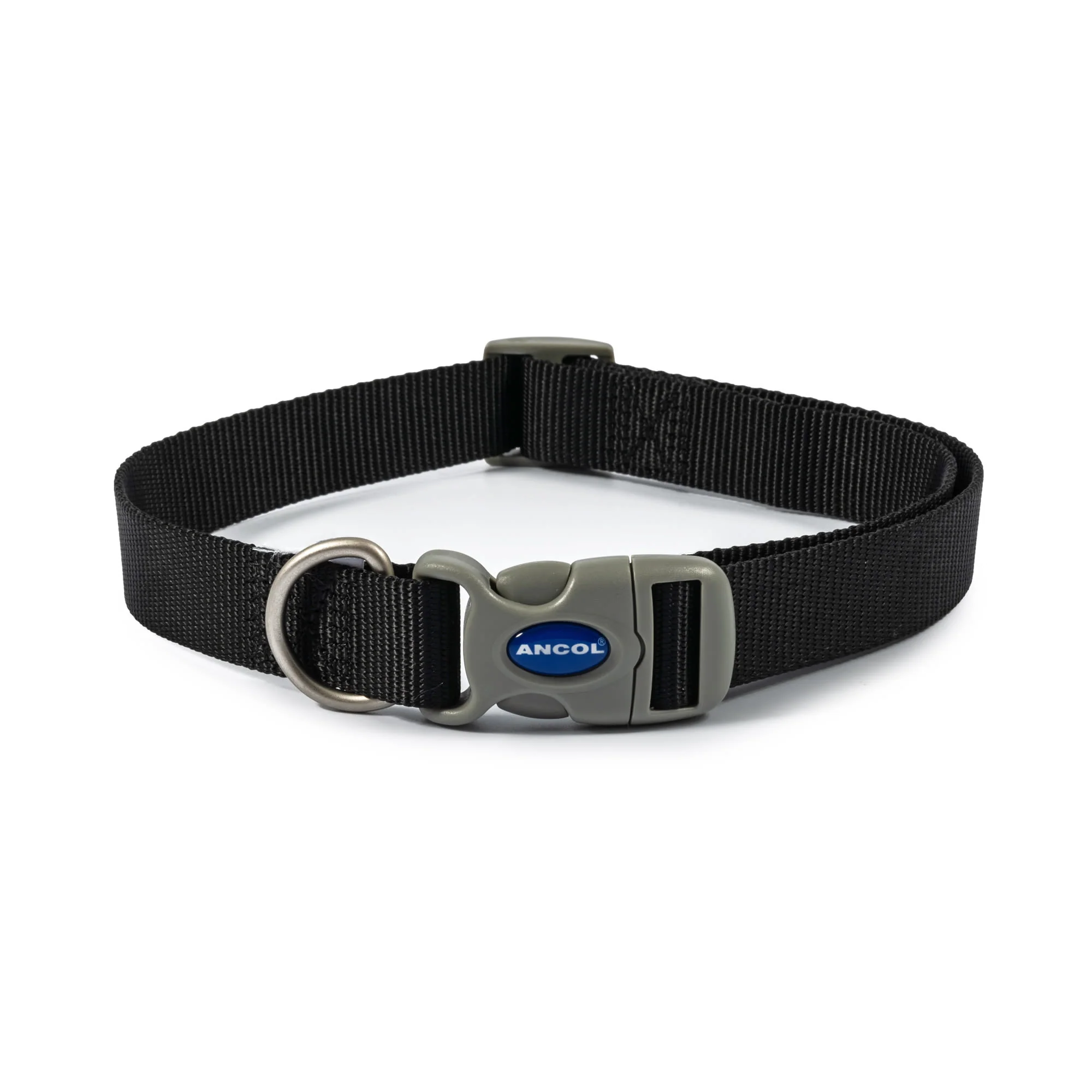 Ancol Viva Nylon Quick Fit Adjustable Dog Collar - Black - Image 2