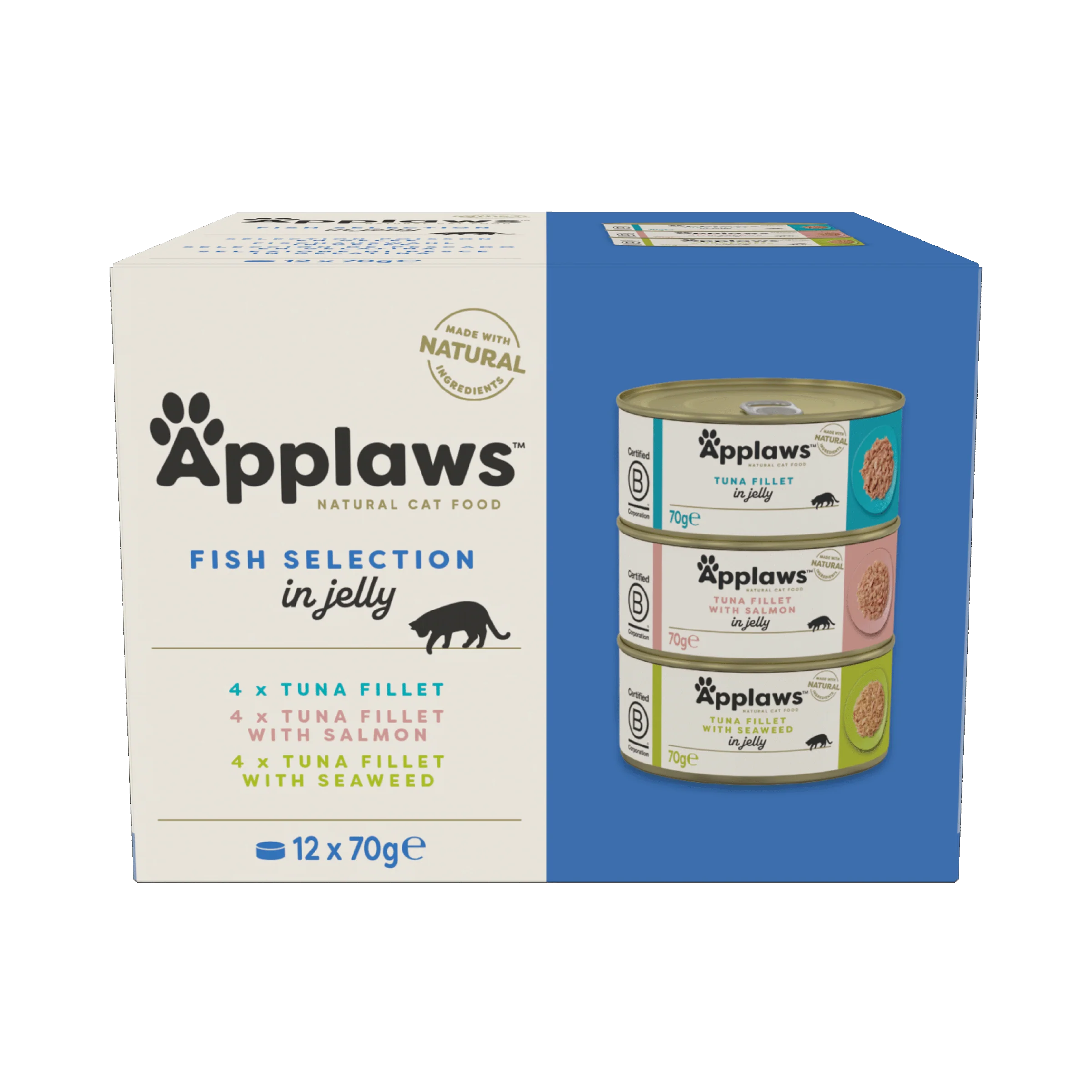 Applaws Cat Tin 12 x 70g Fish Selection in Jelly