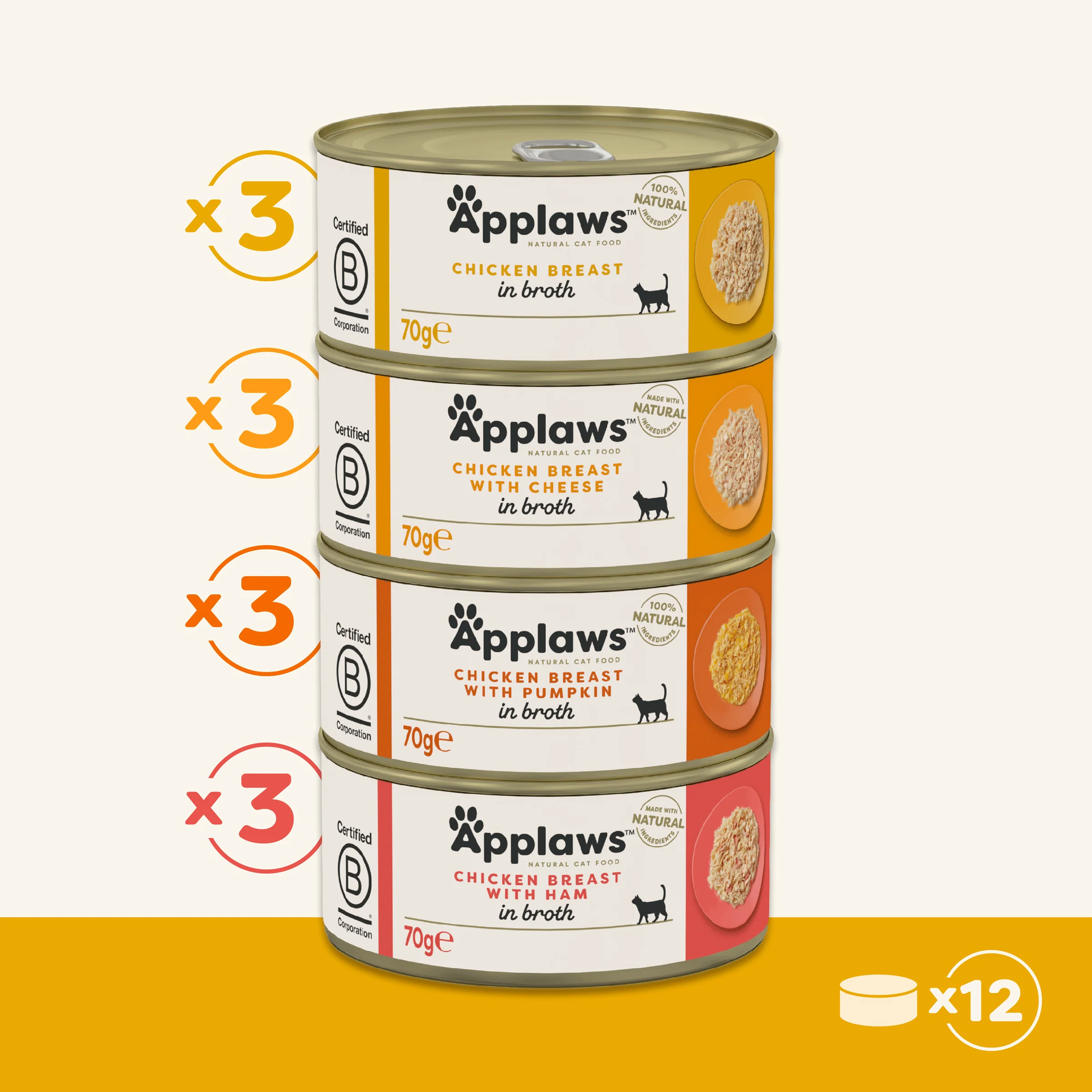 Applaws Cat Tin 70g Multipack Chicken - Image 5