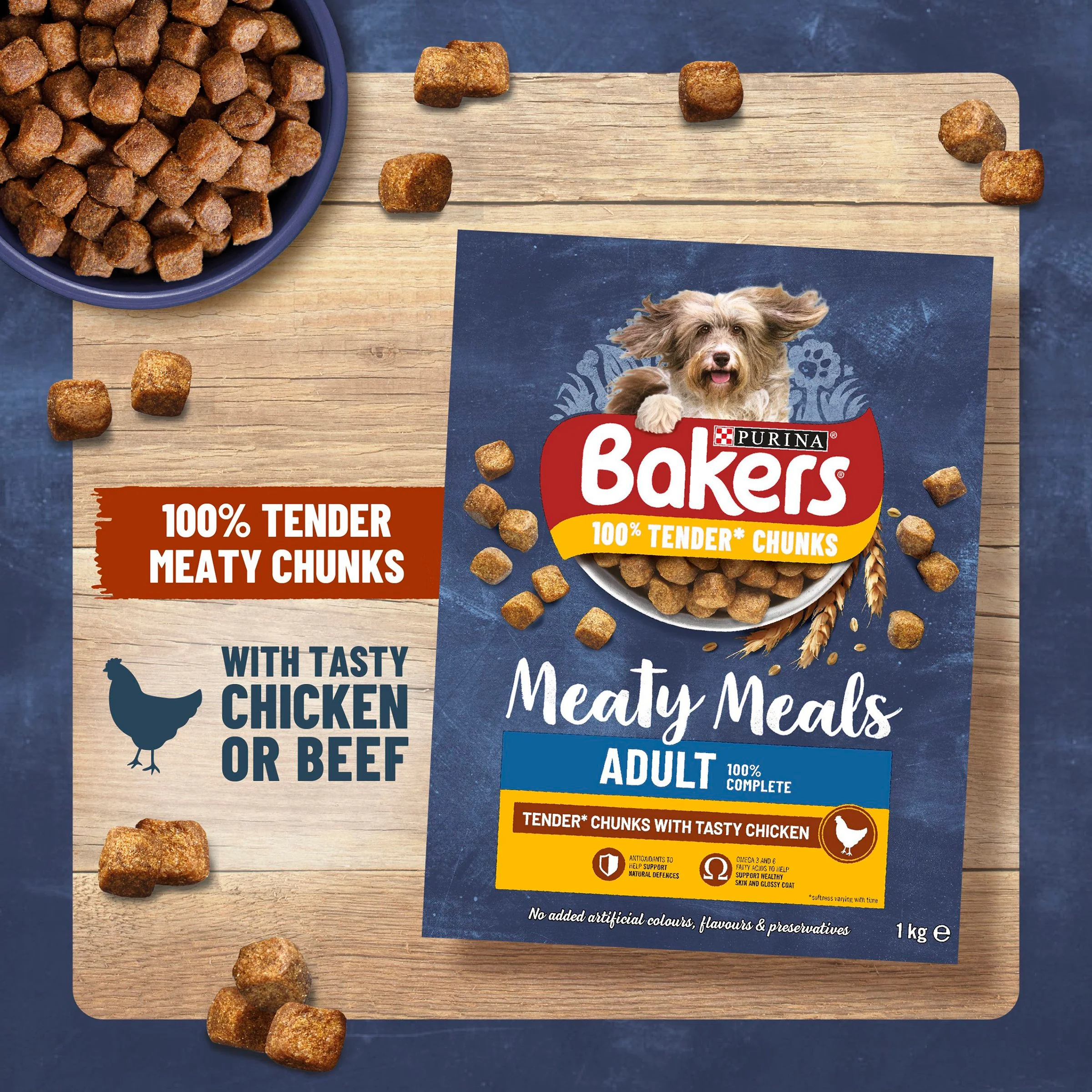 Bakers Meaty Meals Chicken Adult Dry Dog Food - Image 3
