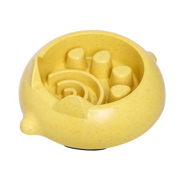 Bamboo Bowl Slow Feeder Mouse Shaped Cat Single Bowl - Image 2