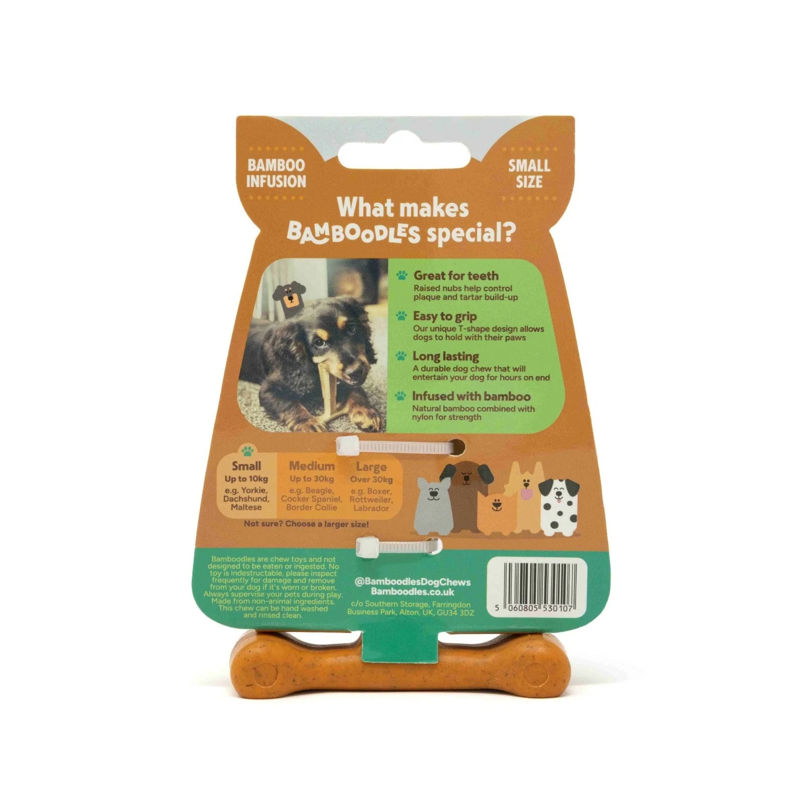 Bamboodles T-Bone Chew Toy for Dogs - Peanut Butter Flavour - Image 2