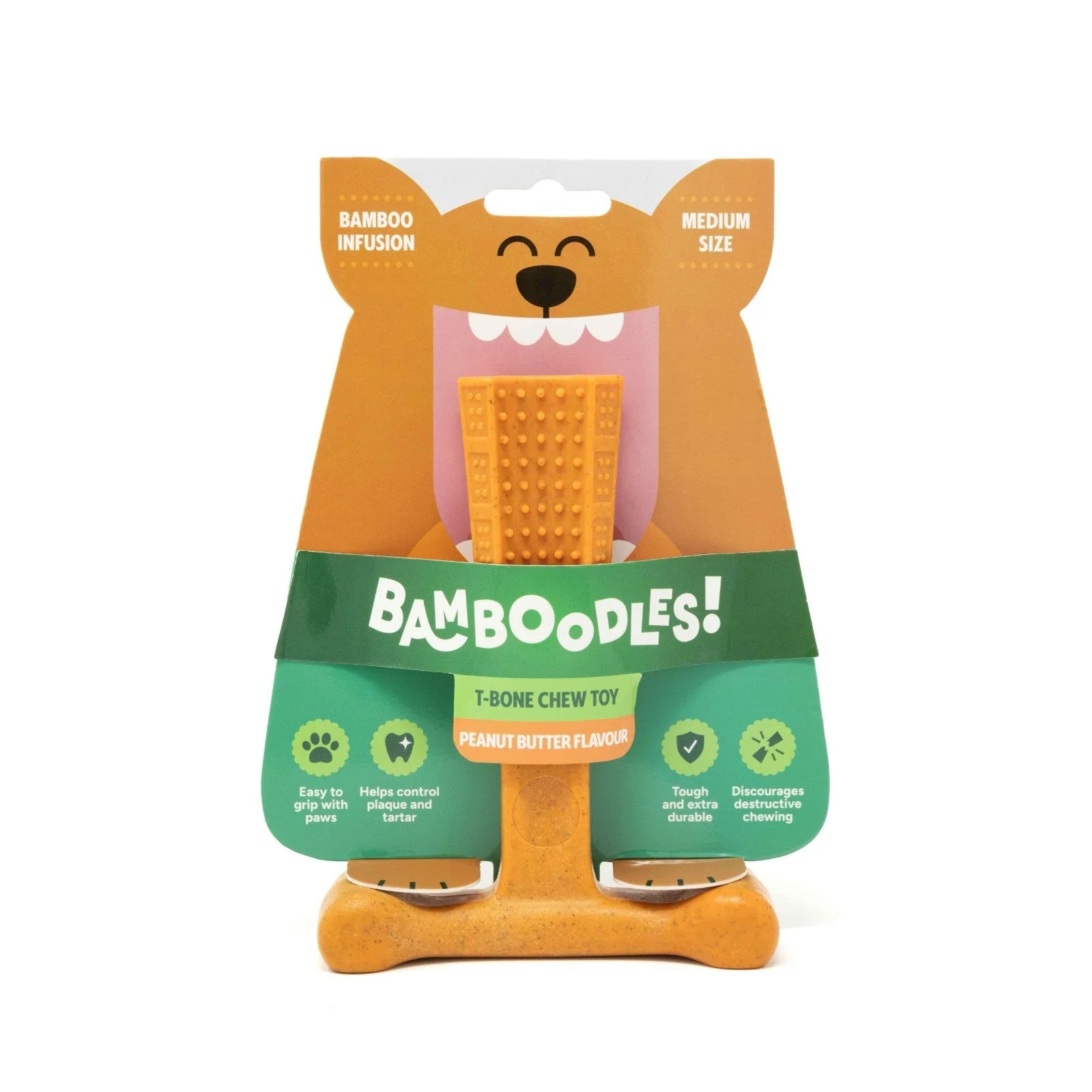 Bamboodles T-Bone Chew Toy for Dogs - Peanut Butter Flavour - Image 3