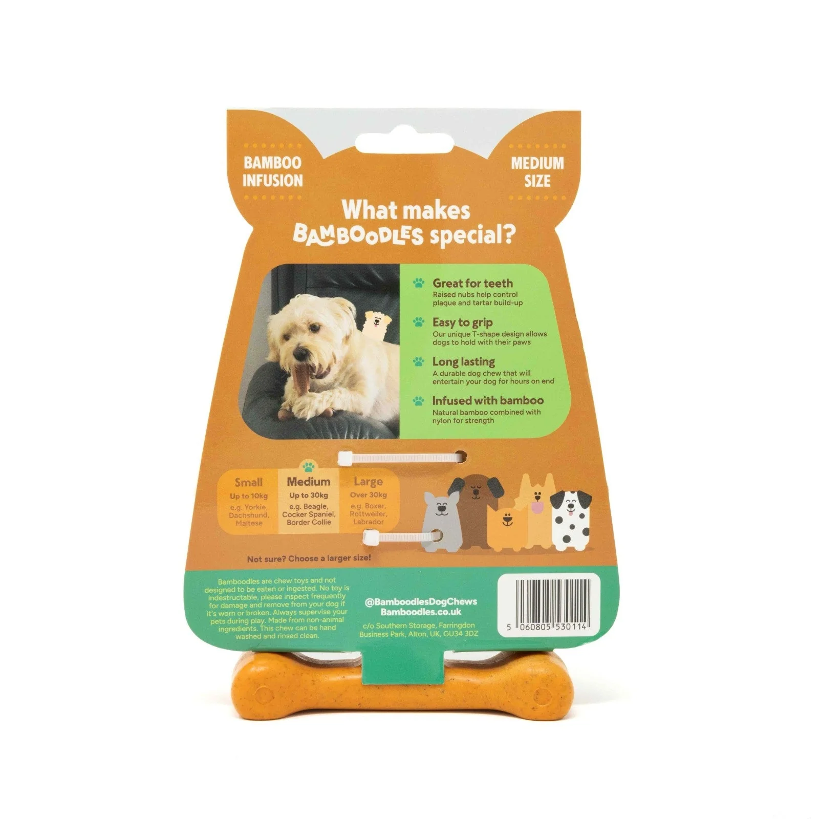 Bamboodles T-Bone Chew Toy for Dogs - Peanut Butter Flavour - Image 4