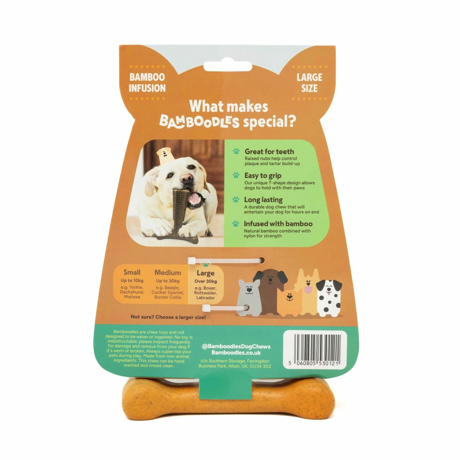 Bamboodles T-Bone Chew Toy for Dogs - Peanut Butter Flavour - Image 6