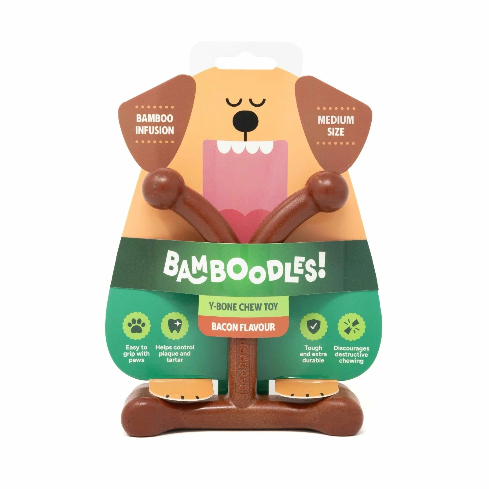 Bamboodles Y-Bone Chew Toy for Dogs - Bacon Flavour - Image 3