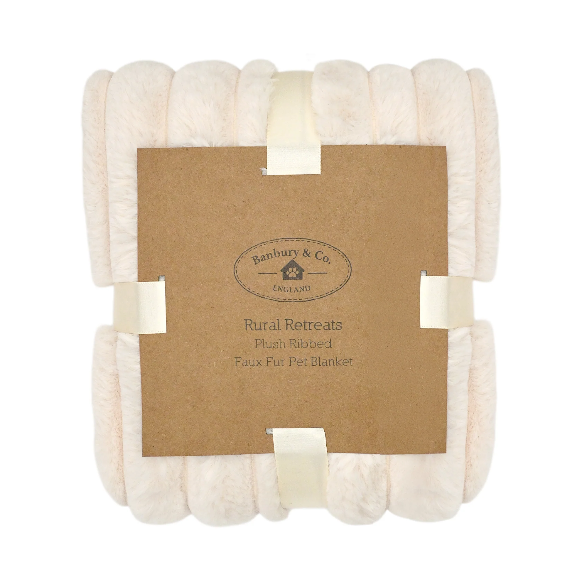 Banbury & Co Rural Retreats Almond Plush Ribbed Faux Fur Pet Blanket - Image 5
