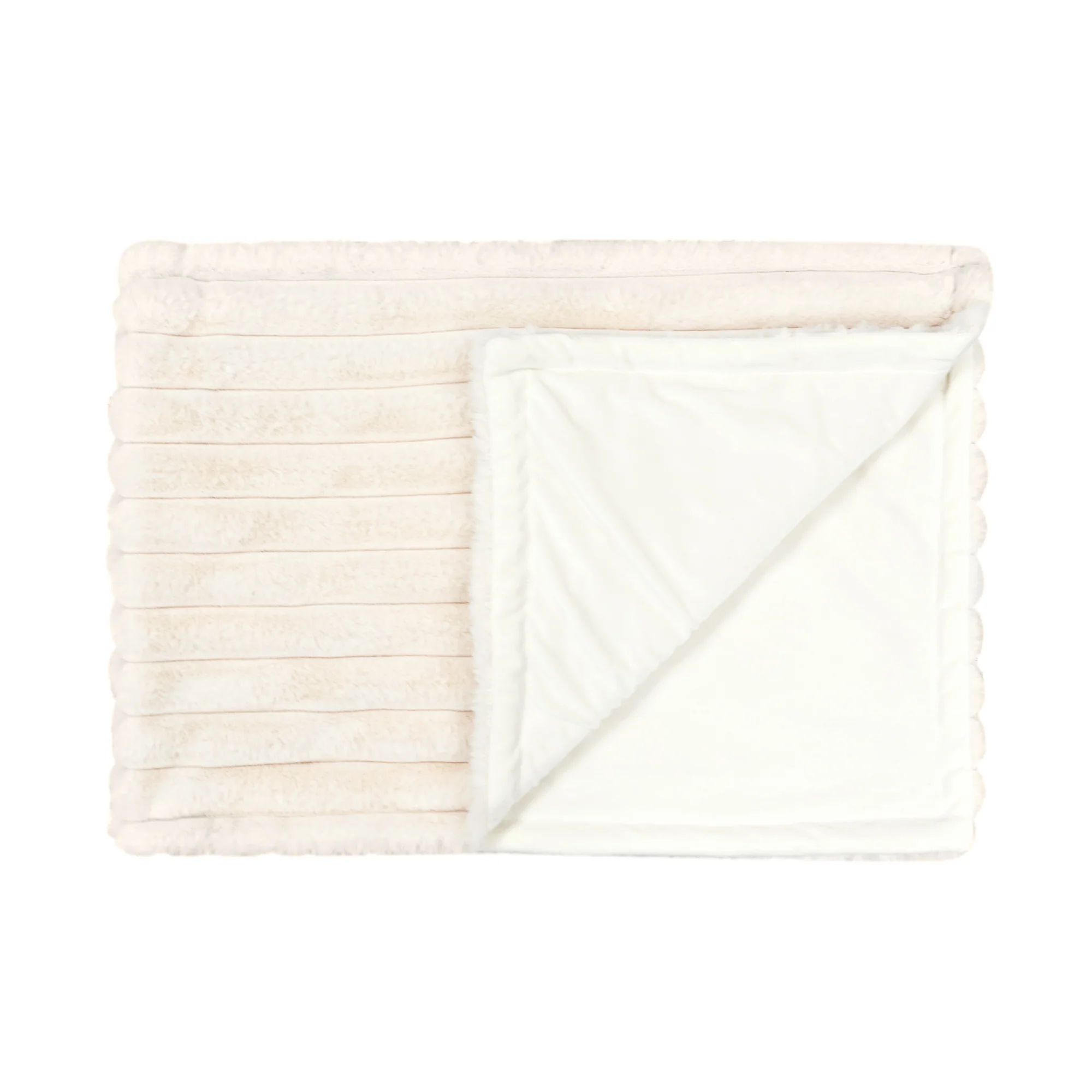Banbury & Co Rural Retreats Almond Plush Ribbed Faux Fur Pet Blanket - Image 7