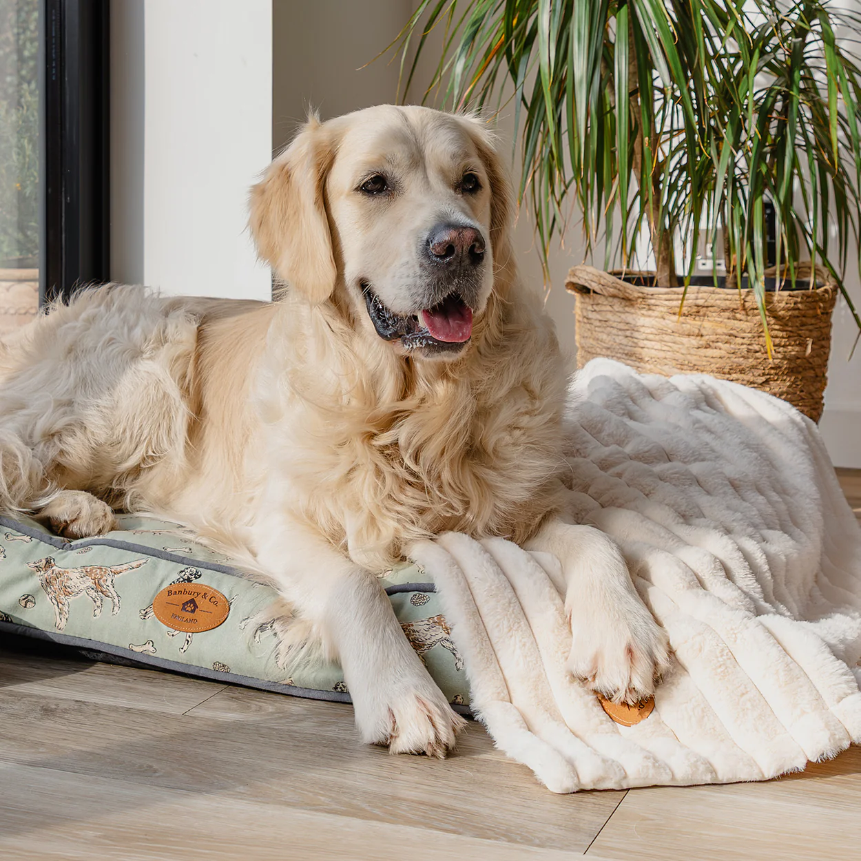 Banbury & Co Rural Retreats Almond Plush Ribbed Faux Fur Pet Blanket - Image 8