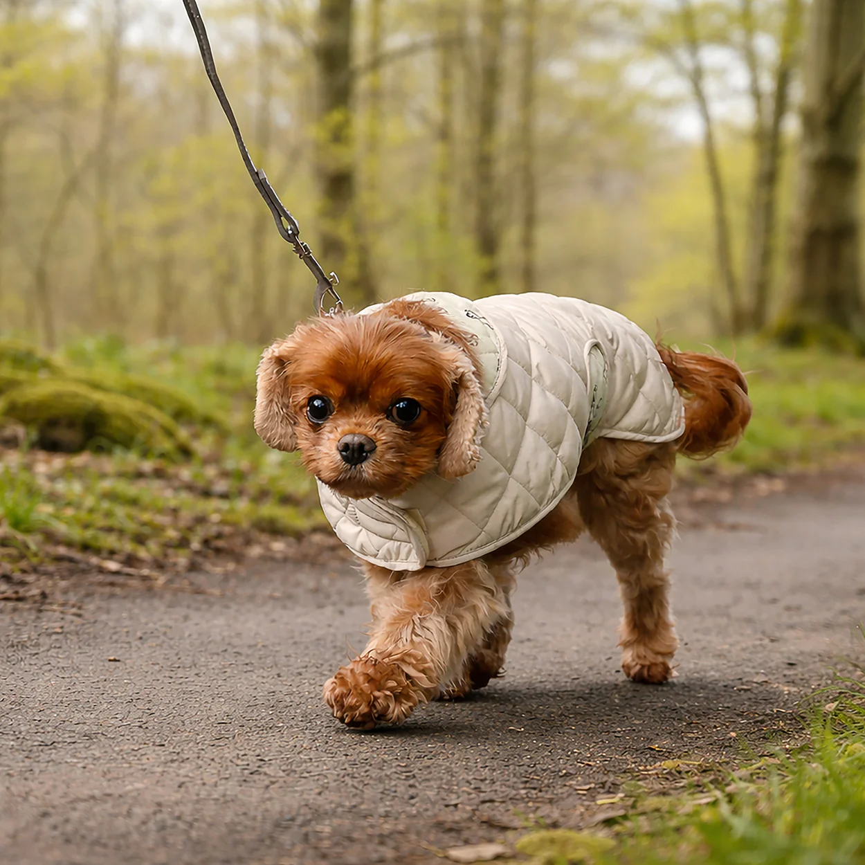 Banbury & Co Rural Retreats Grey Quilted Dog Coat - Image 6