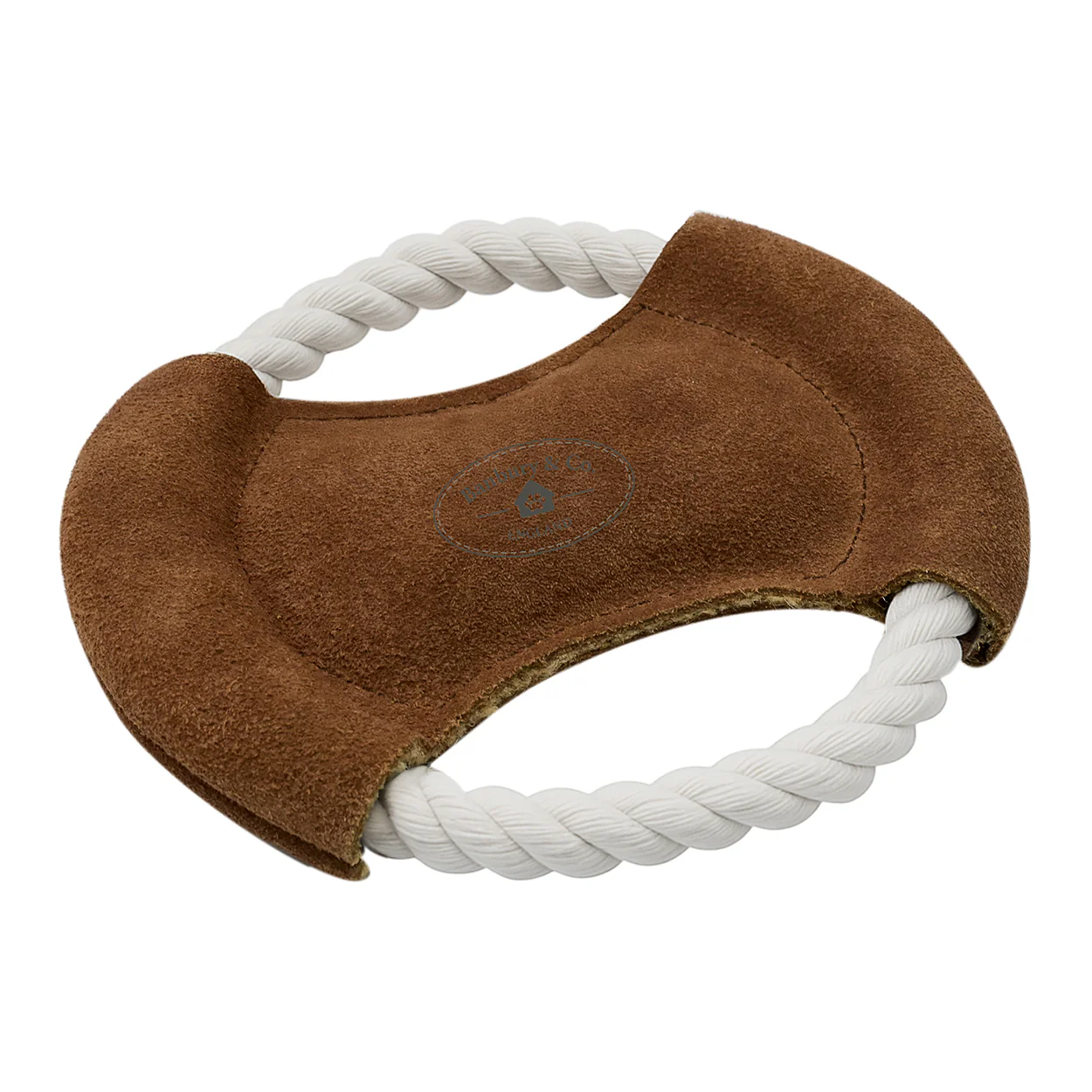 Banbury & Co Rural Retreats Suede and Rope Frisbee Dog Toy - Image 2