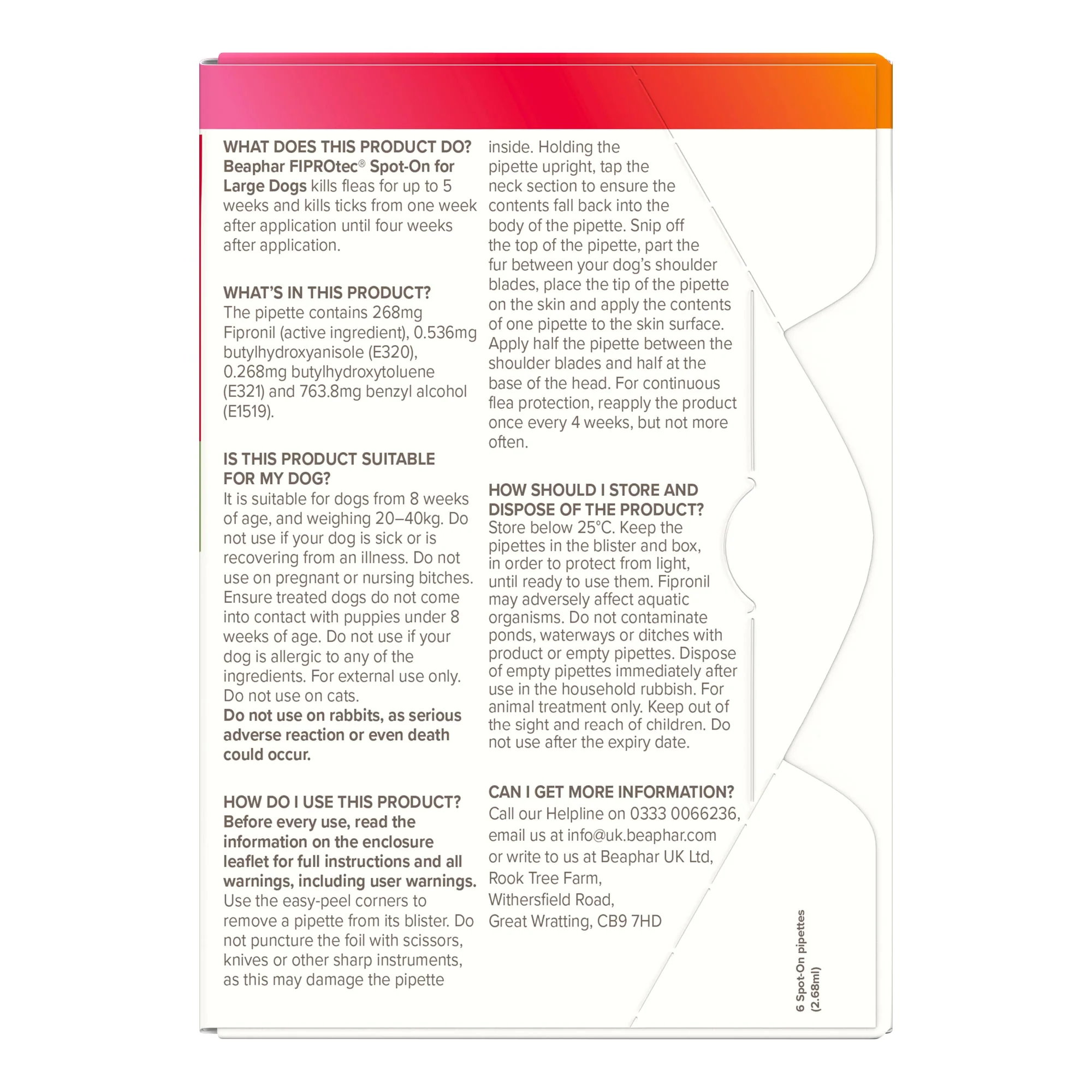 Beaphar FIPROtec Flea & Tick Spot-On Solution for Large Dogs (20-40kg) - Image 3