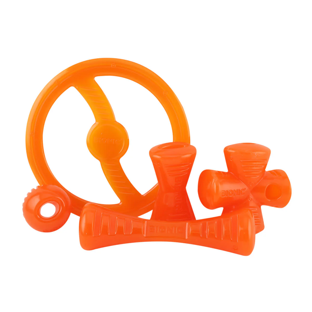 BIONIC Toss-N-Tug Orange Ring Dog Tug Toy - Image 4