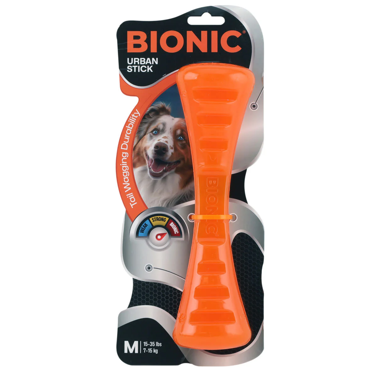 BIONIC Urban Stick Treats Holding Orange Dog Chew Toy - Image 2