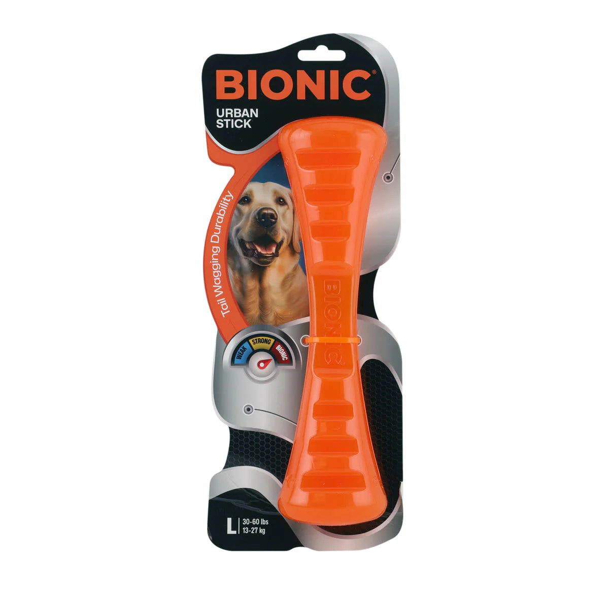 BIONIC Urban Stick Treats Holding Orange Dog Chew Toy - Image 3