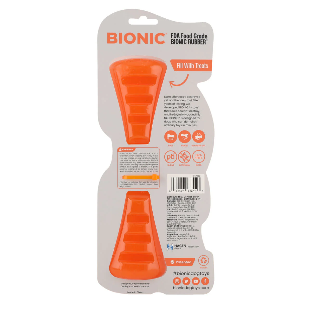 BIONIC Urban Stick Treats Holding Orange Dog Chew Toy - Image 5