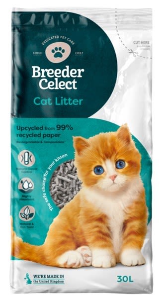 Breeder Celect Recycled Paper Cat Litter - Image 3