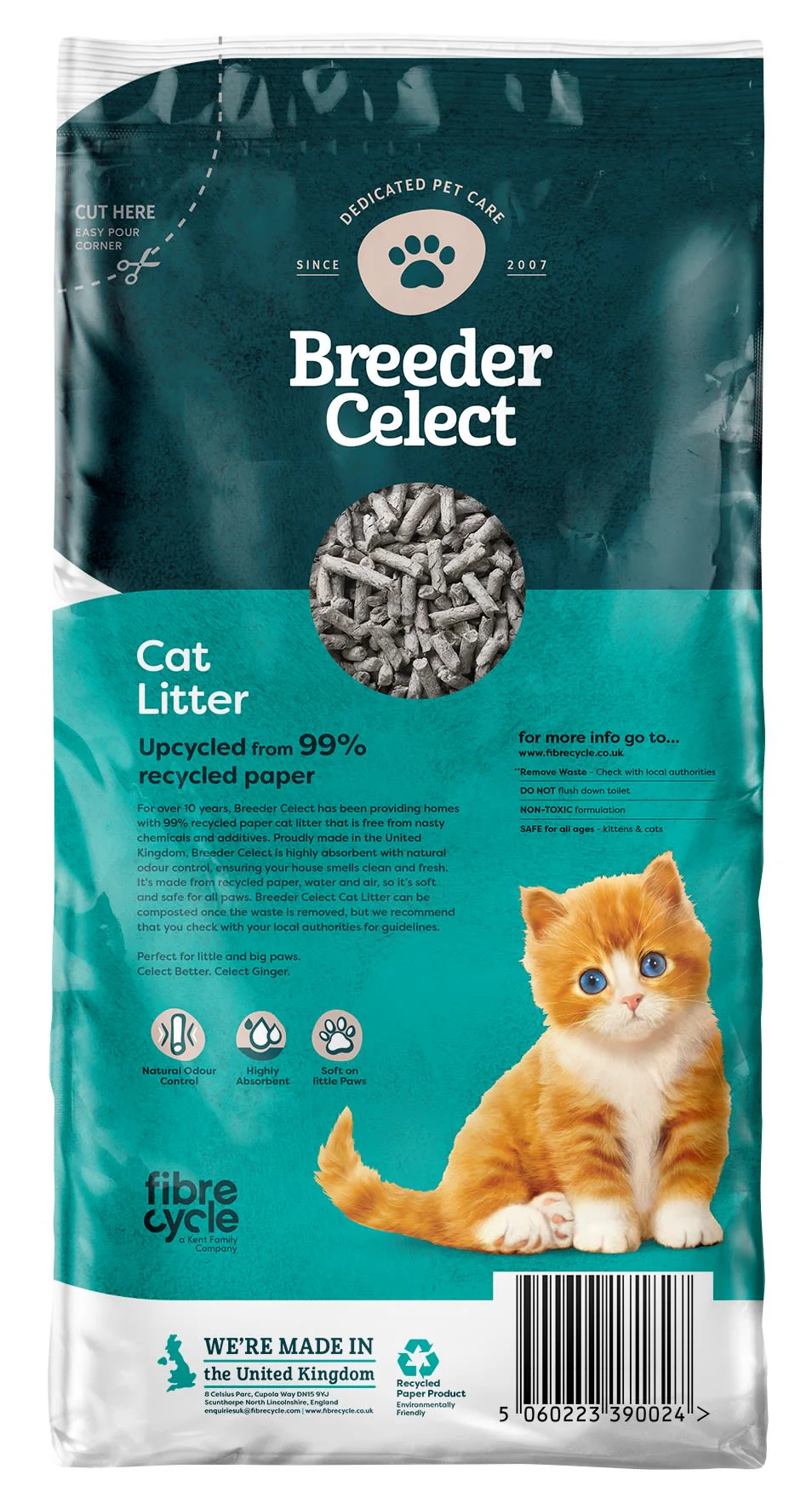 Breeder Celect Recycled Paper Cat Litter - Image 4