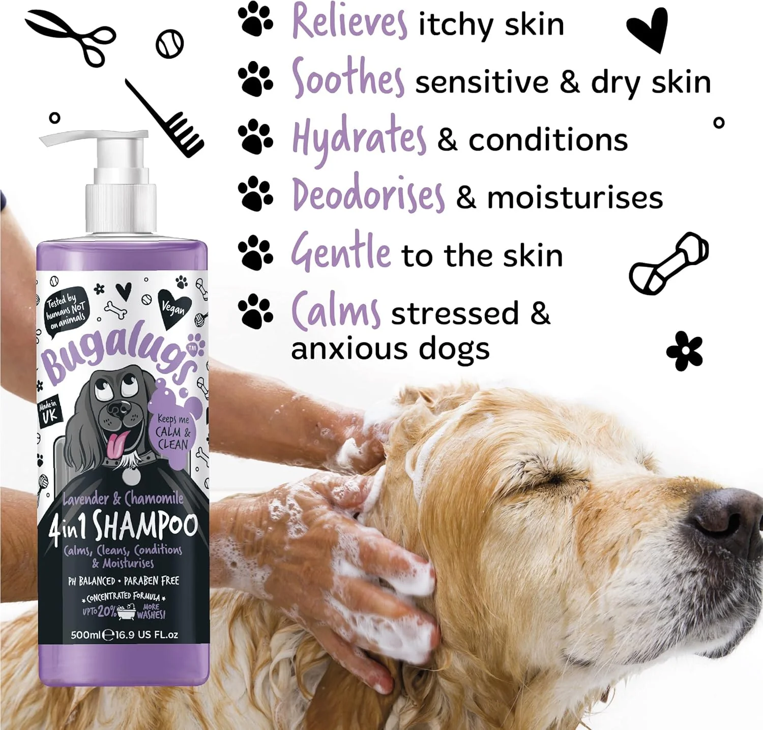 Bugalugs 4 In 1 Dog Shampoo - Lavender & Chamomile - Image 2