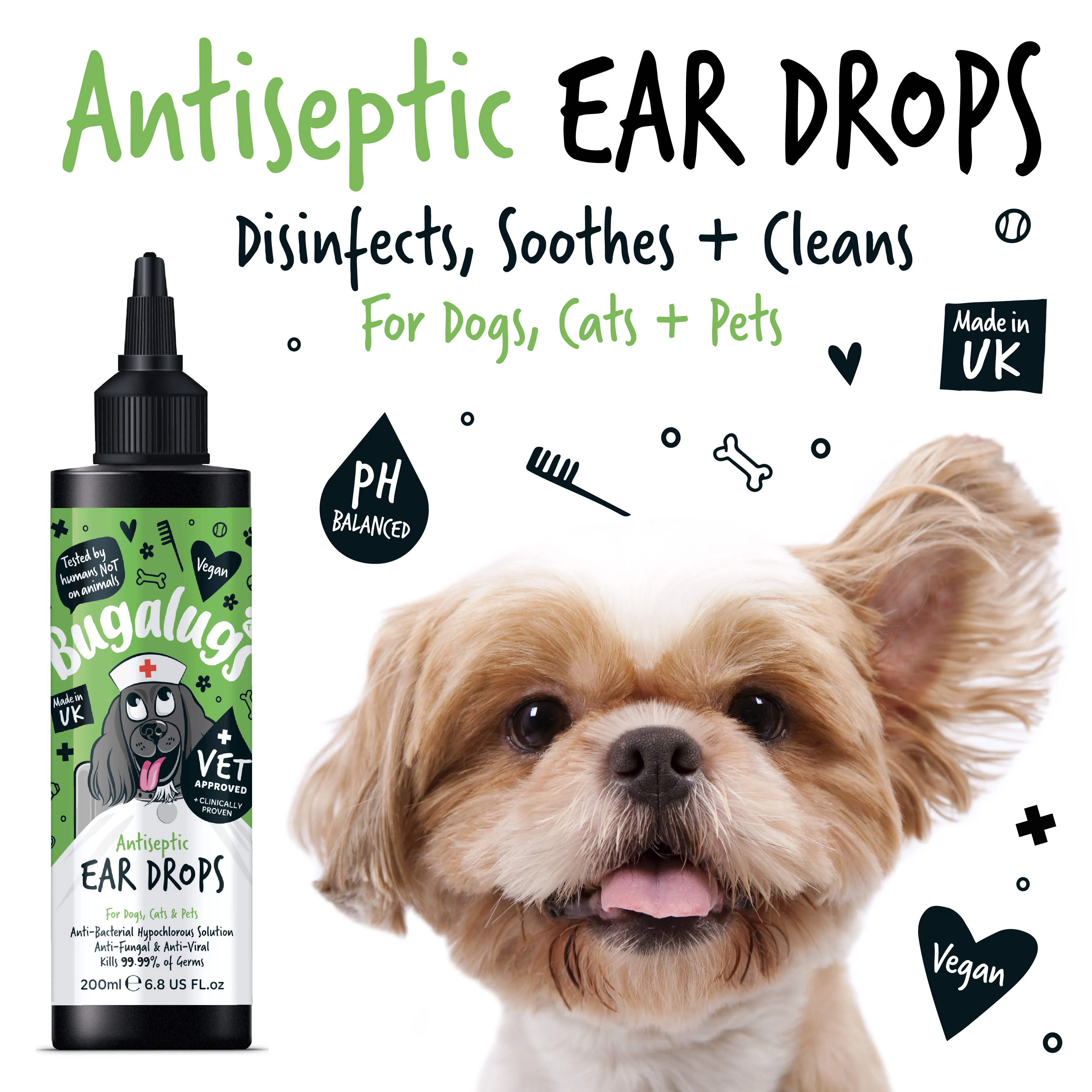 Bugalugs Antiseptic Ear Drops for Dogs, Cats & Pets - Image 10