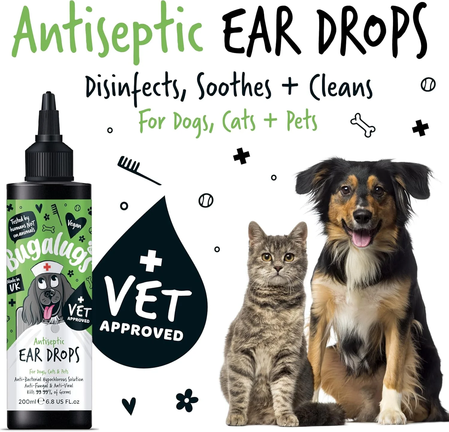 Bugalugs Antiseptic Ear Drops for Dogs, Cats & Pets - Image 13