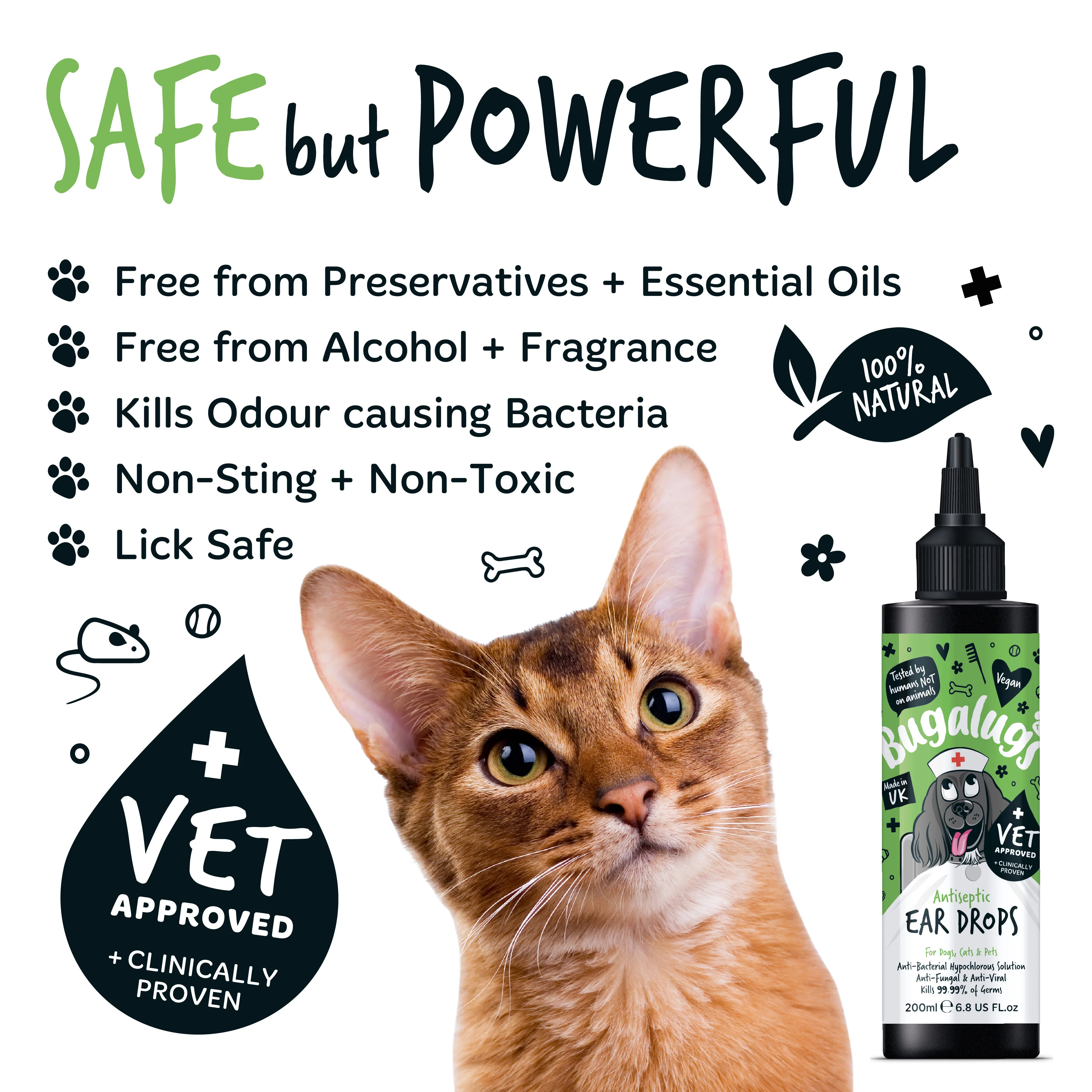 Bugalugs Antiseptic Ear Drops for Dogs, Cats & Pets - Image 3