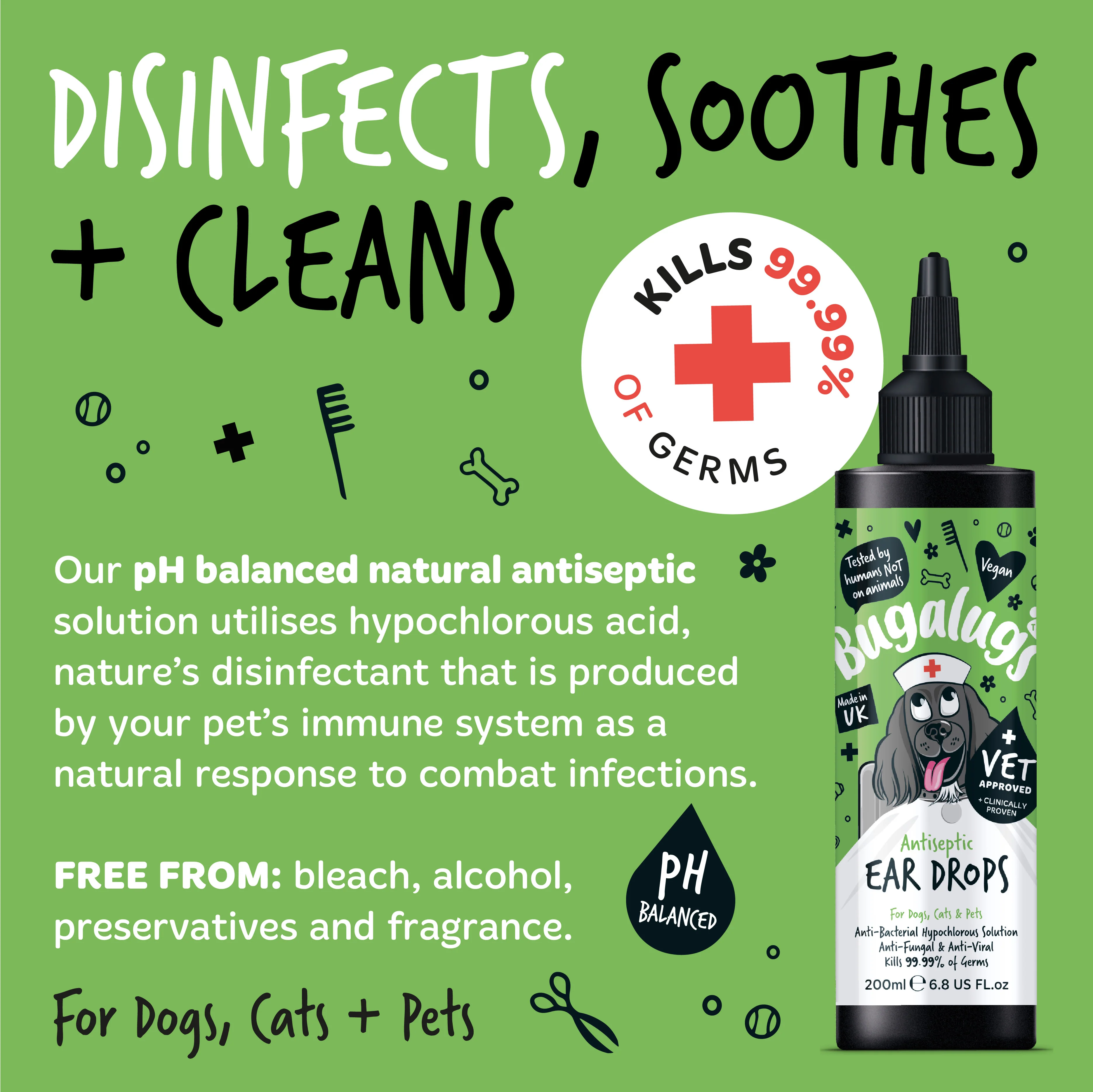 Bugalugs Antiseptic Ear Drops for Dogs, Cats & Pets - Image 5