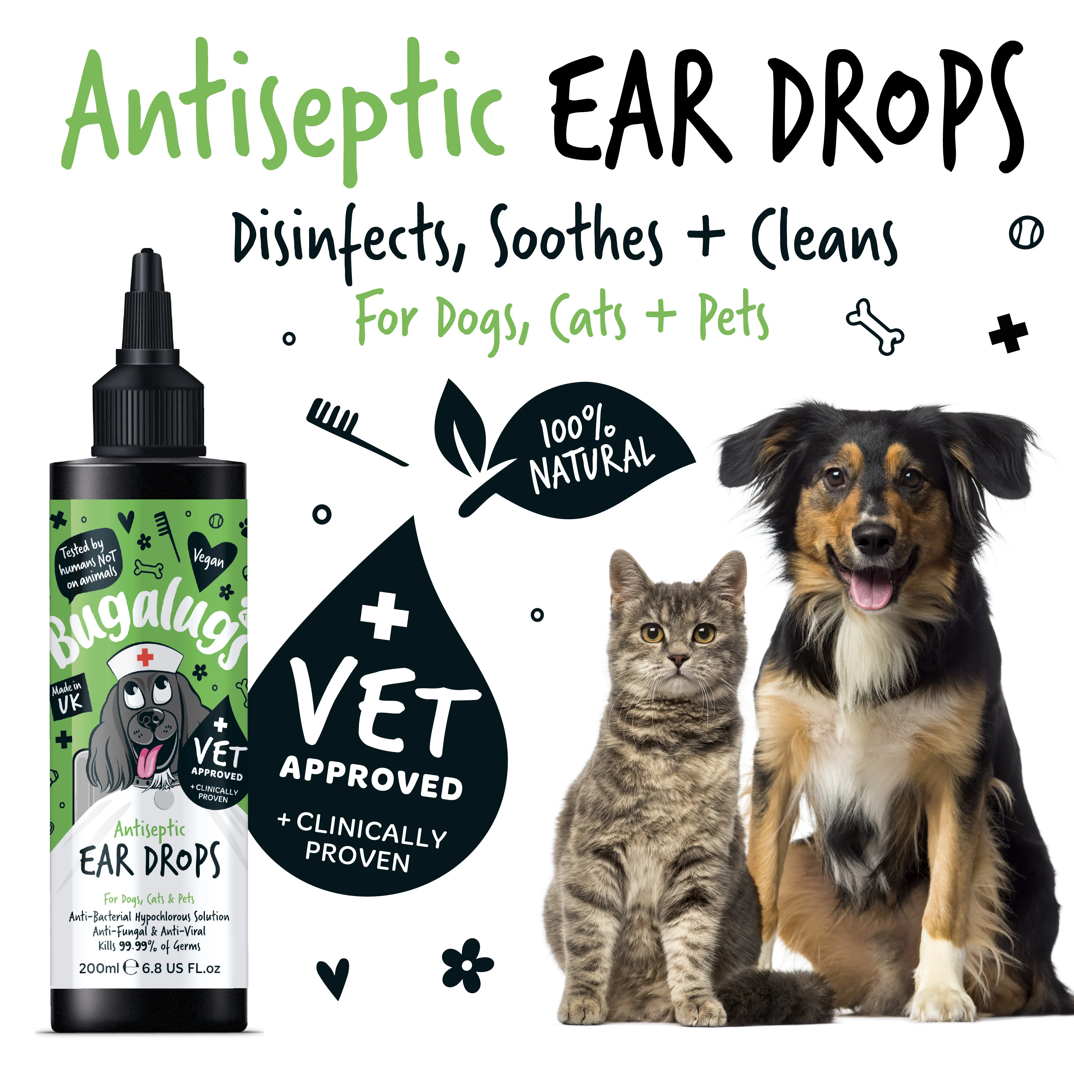 Bugalugs Antiseptic Ear Drops for Dogs, Cats & Pets - Image 6