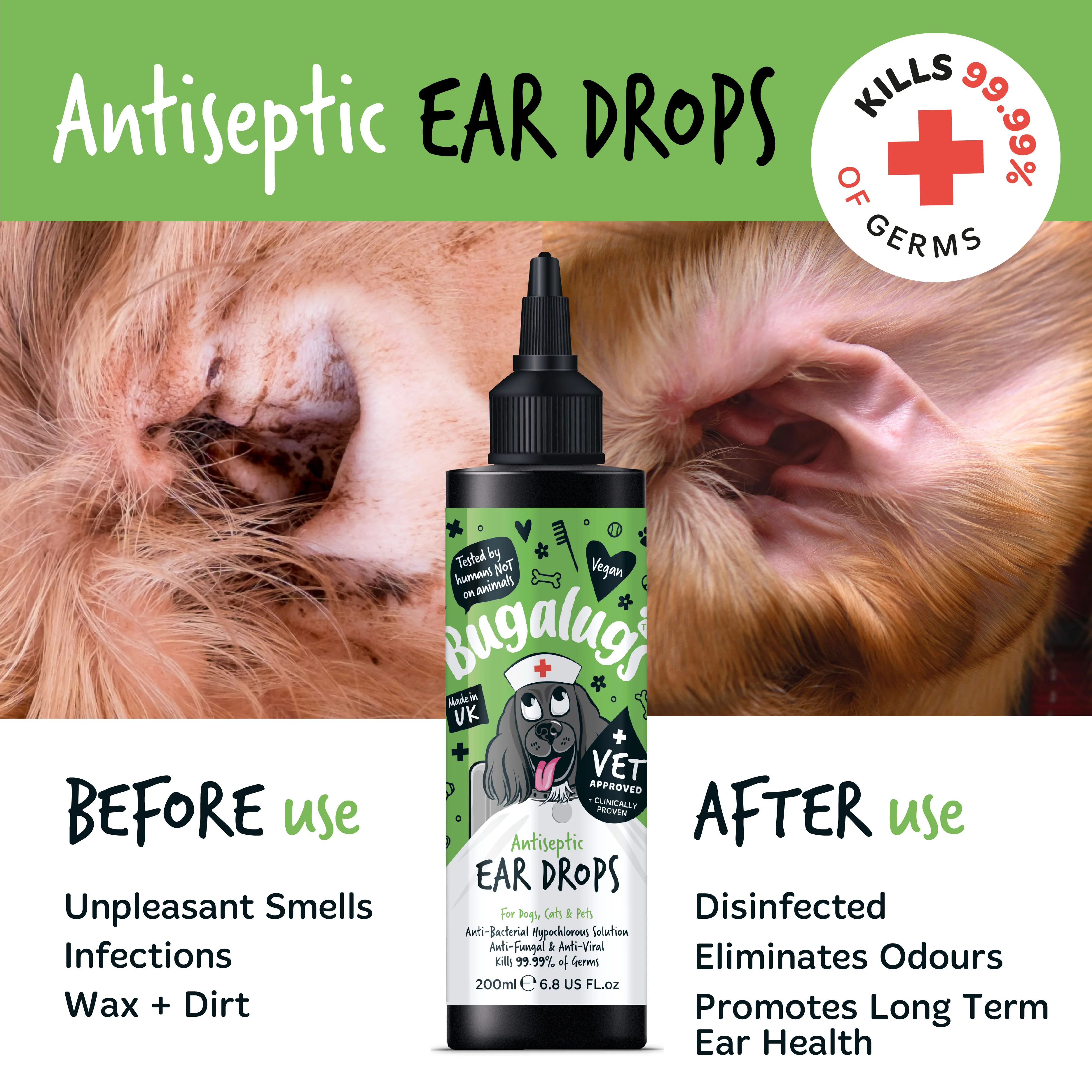 Bugalugs Antiseptic Ear Drops for Dogs, Cats & Pets - Image 8