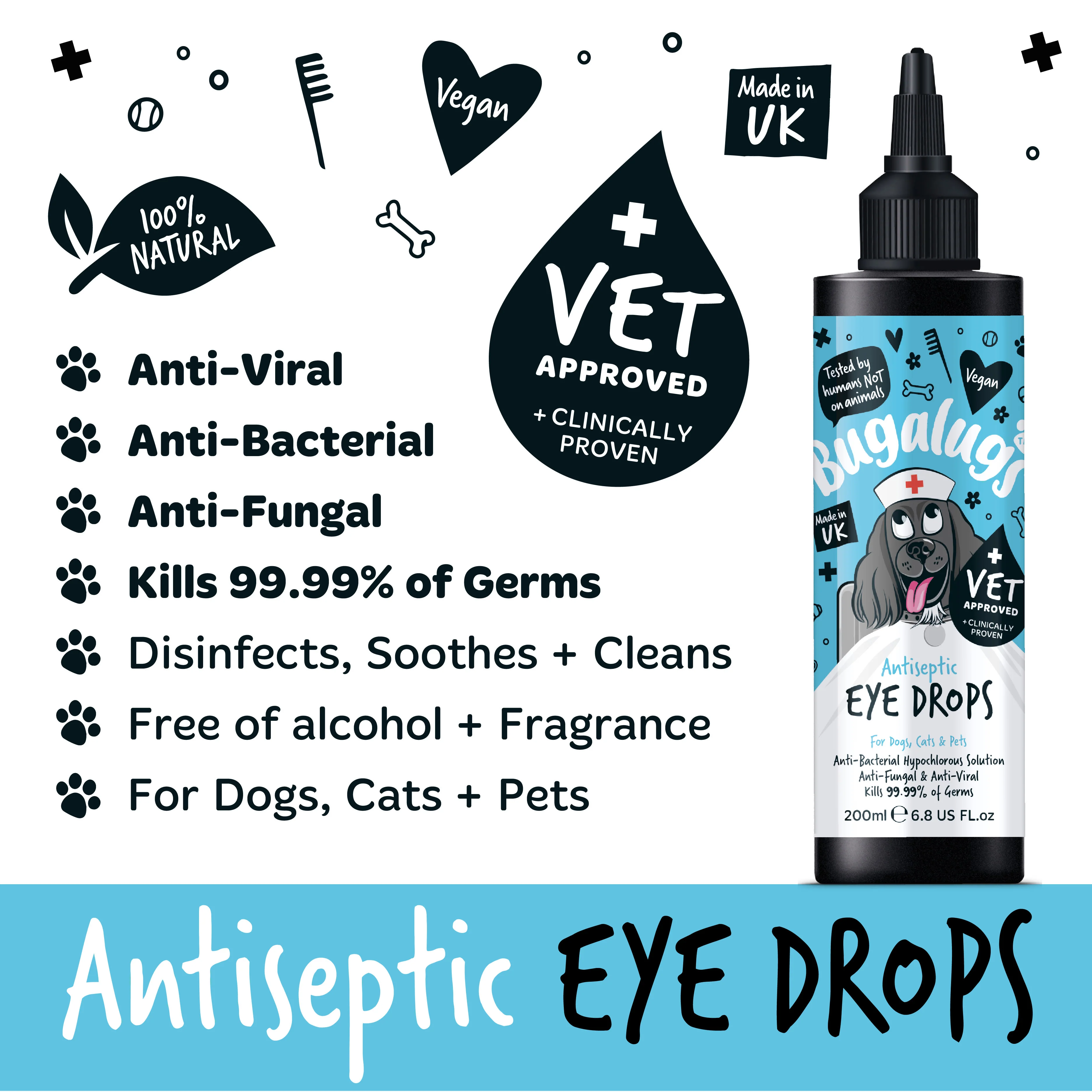 Bugalugs Antiseptic Eye Drops for Dogs, Cats & Pets - Image 10