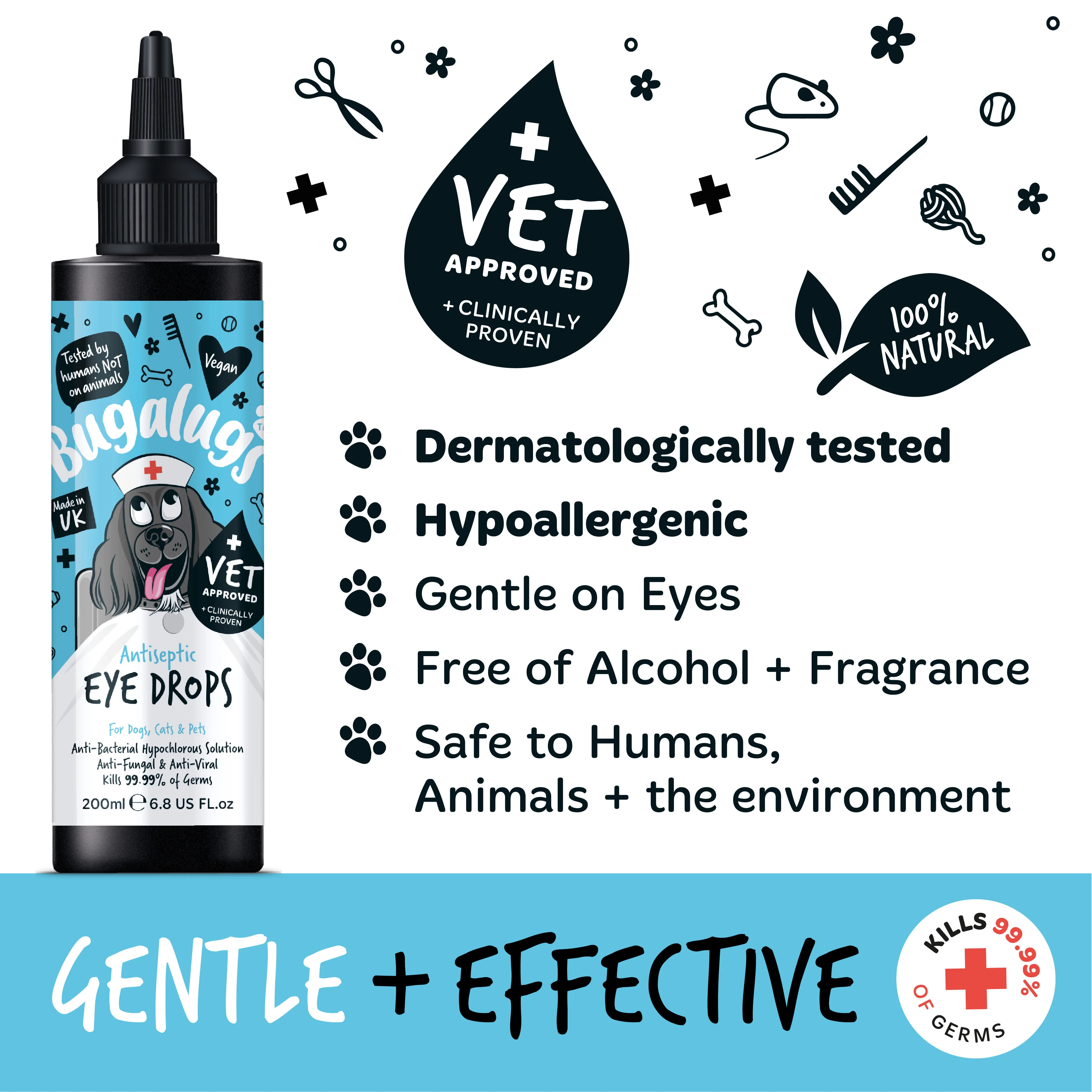 Bugalugs Antiseptic Eye Drops for Dogs, Cats & Pets - Image 4