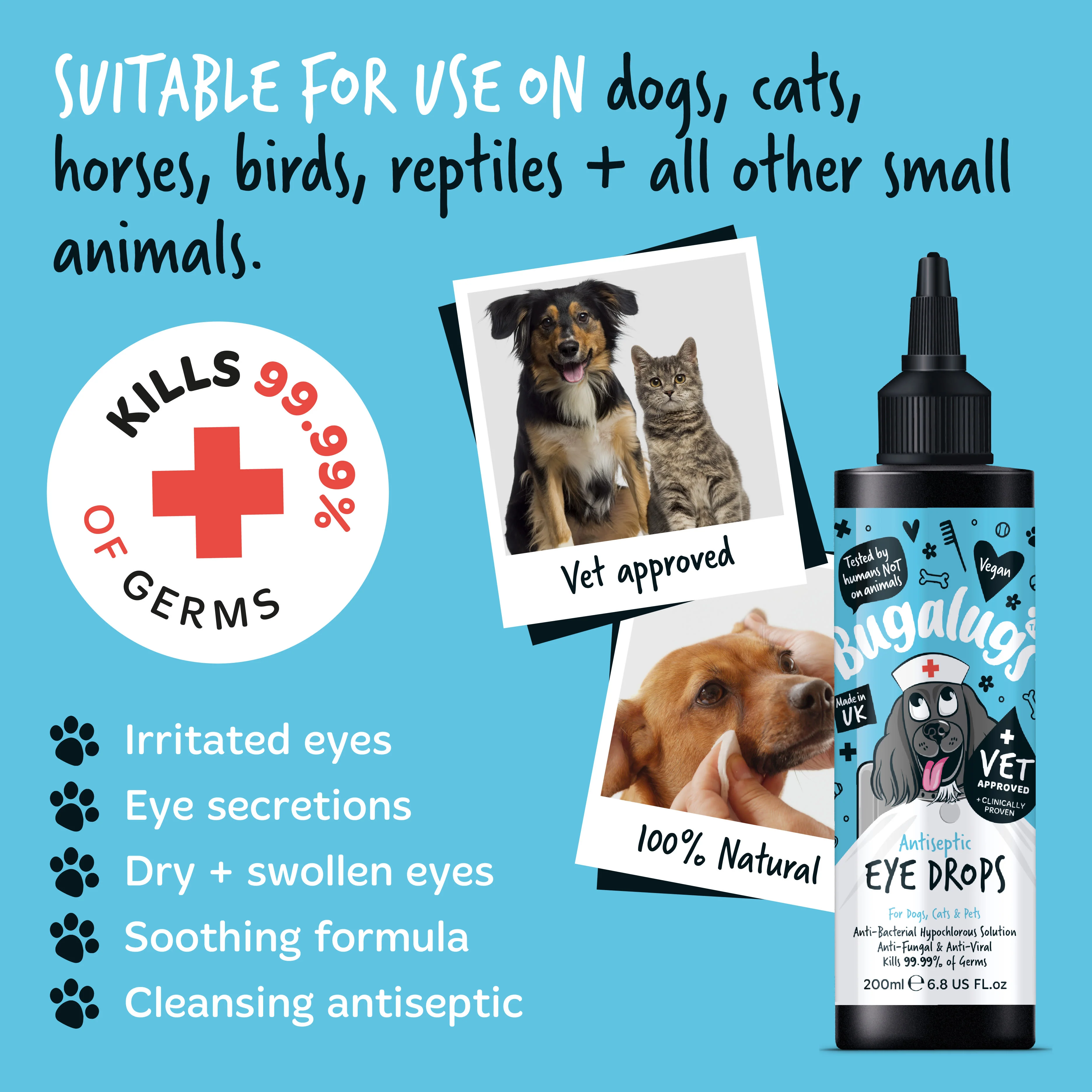 Bugalugs Antiseptic Eye Drops for Dogs, Cats & Pets - Image 5