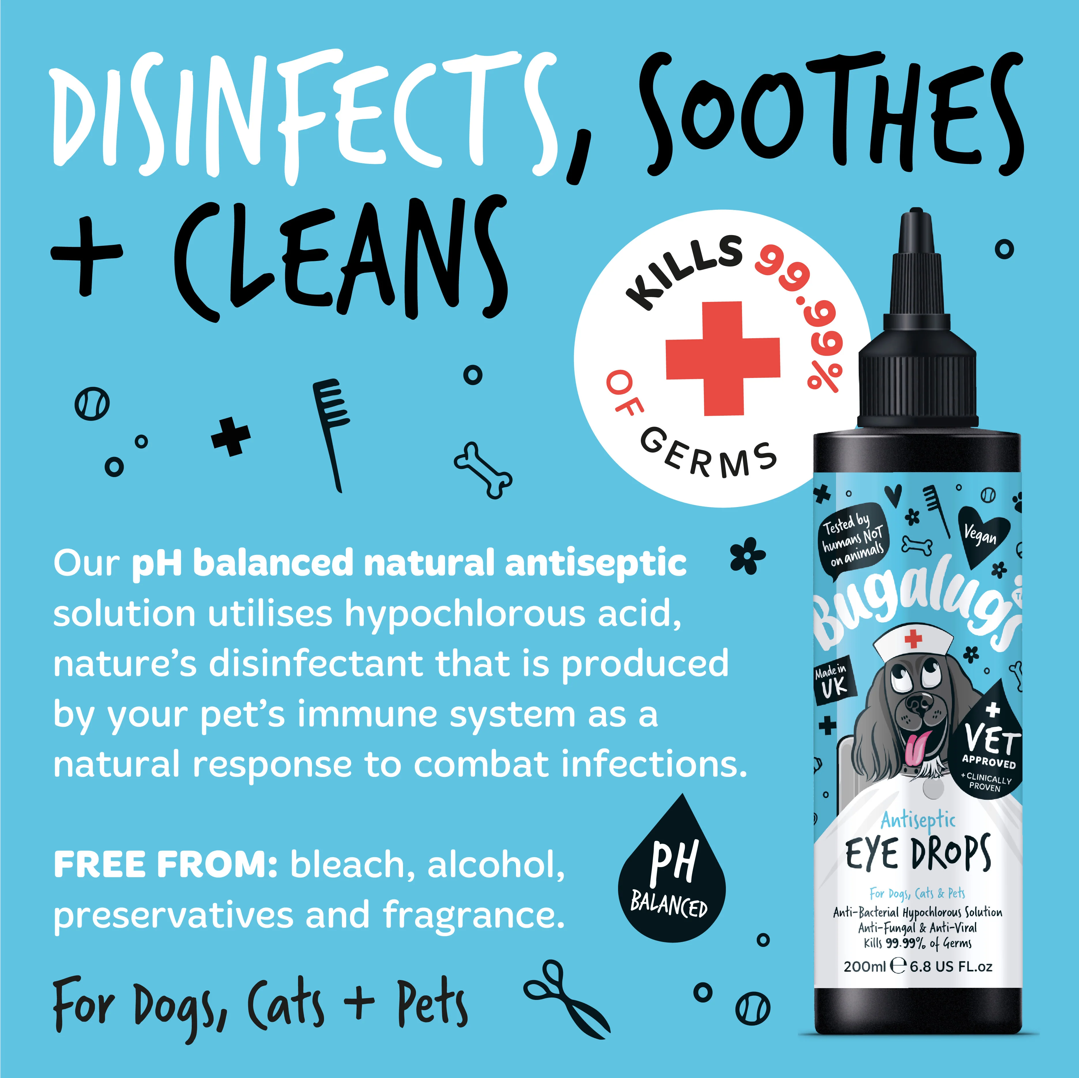 Bugalugs Antiseptic Eye Drops for Dogs, Cats & Pets - Image 7