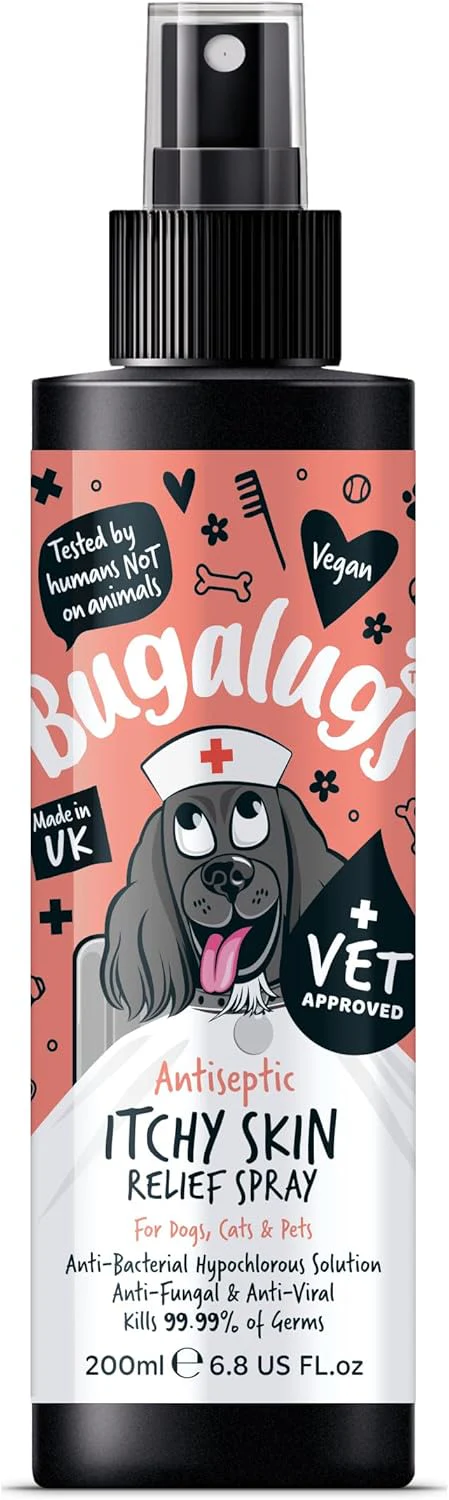 Bugalugs Antiseptic Itchy Skin Relief Spray for Dogs, Cats & Pets