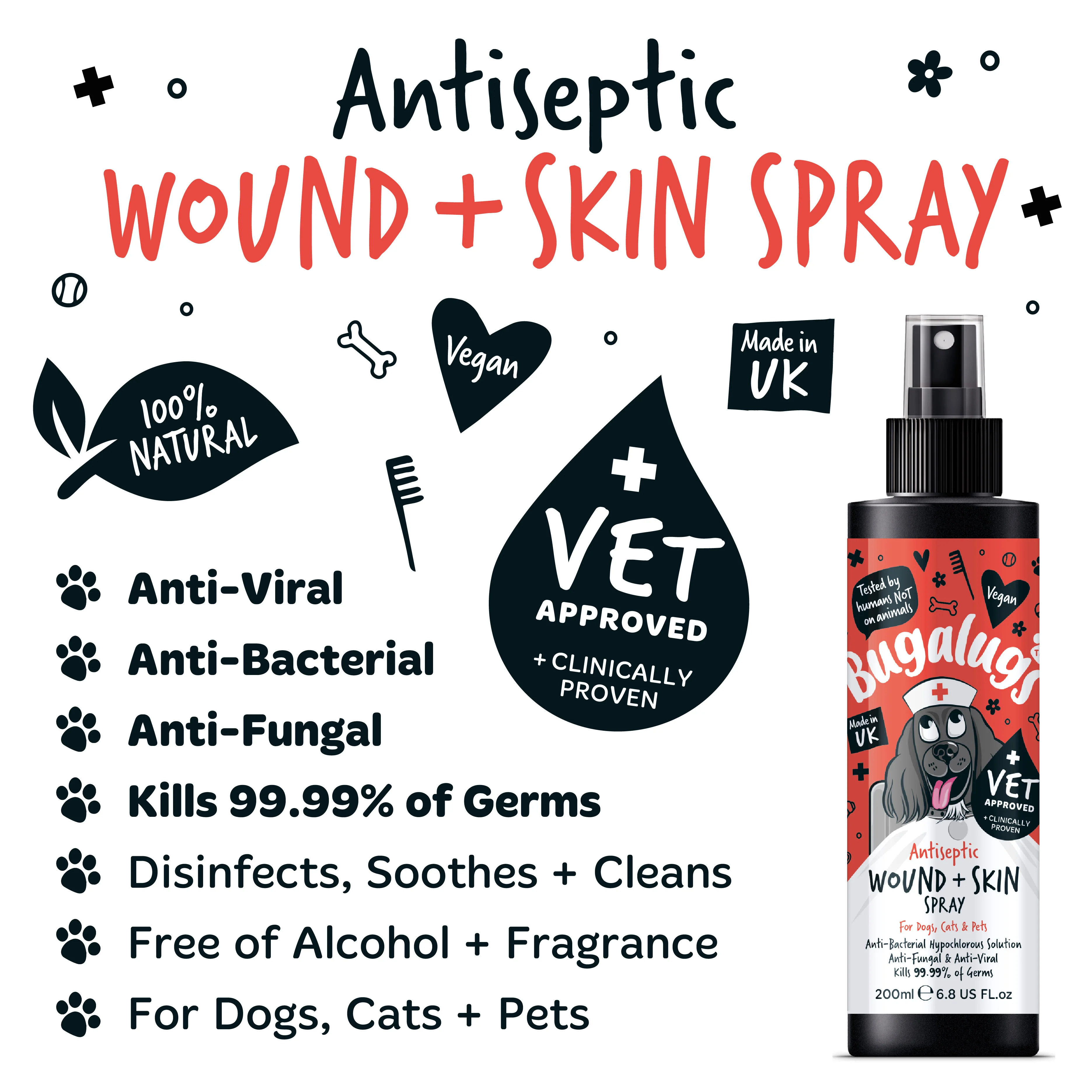 Bugalugs Antiseptic Wound & Skin Spray for Dogs, Cats & Pets - Image 11
