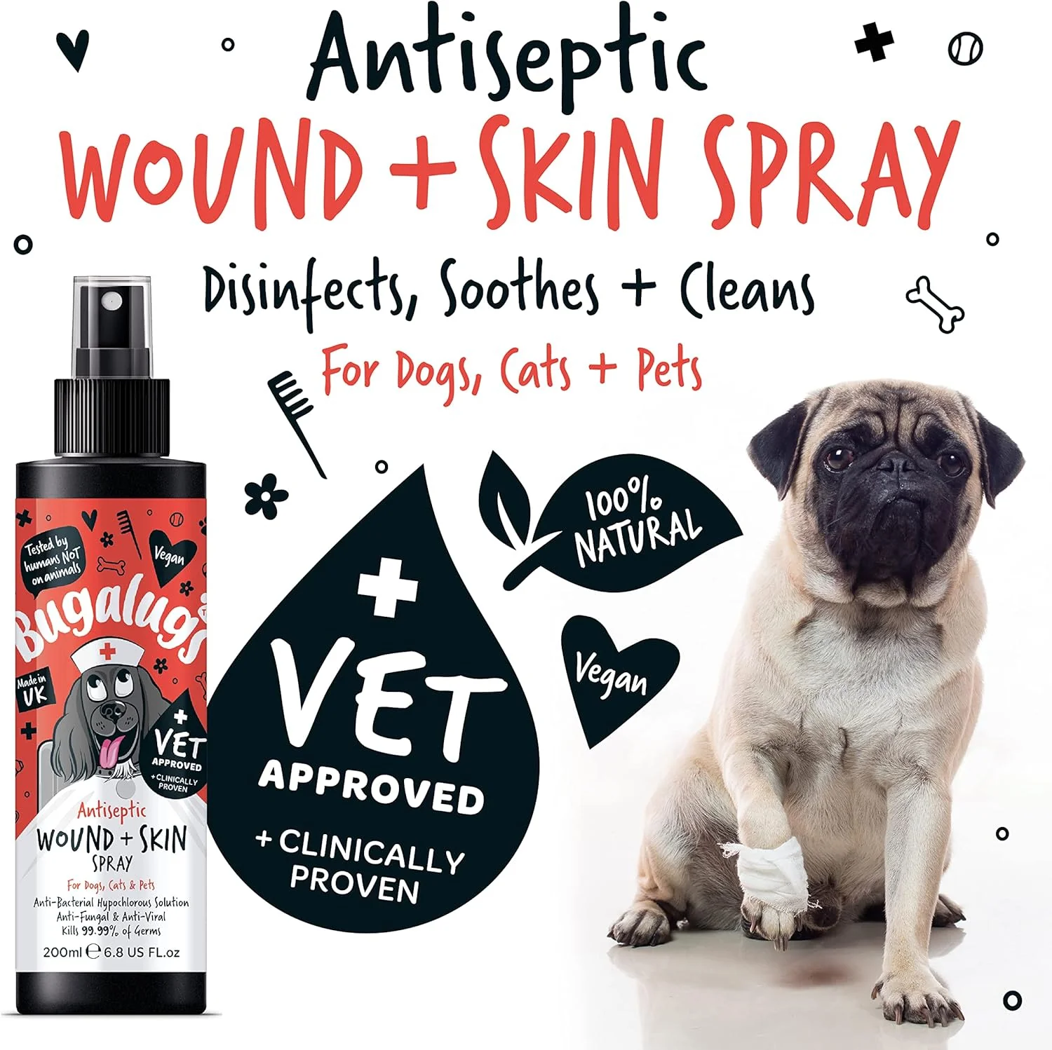 Bugalugs Antiseptic Wound & Skin Spray for Dogs, Cats & Pets - Image 12