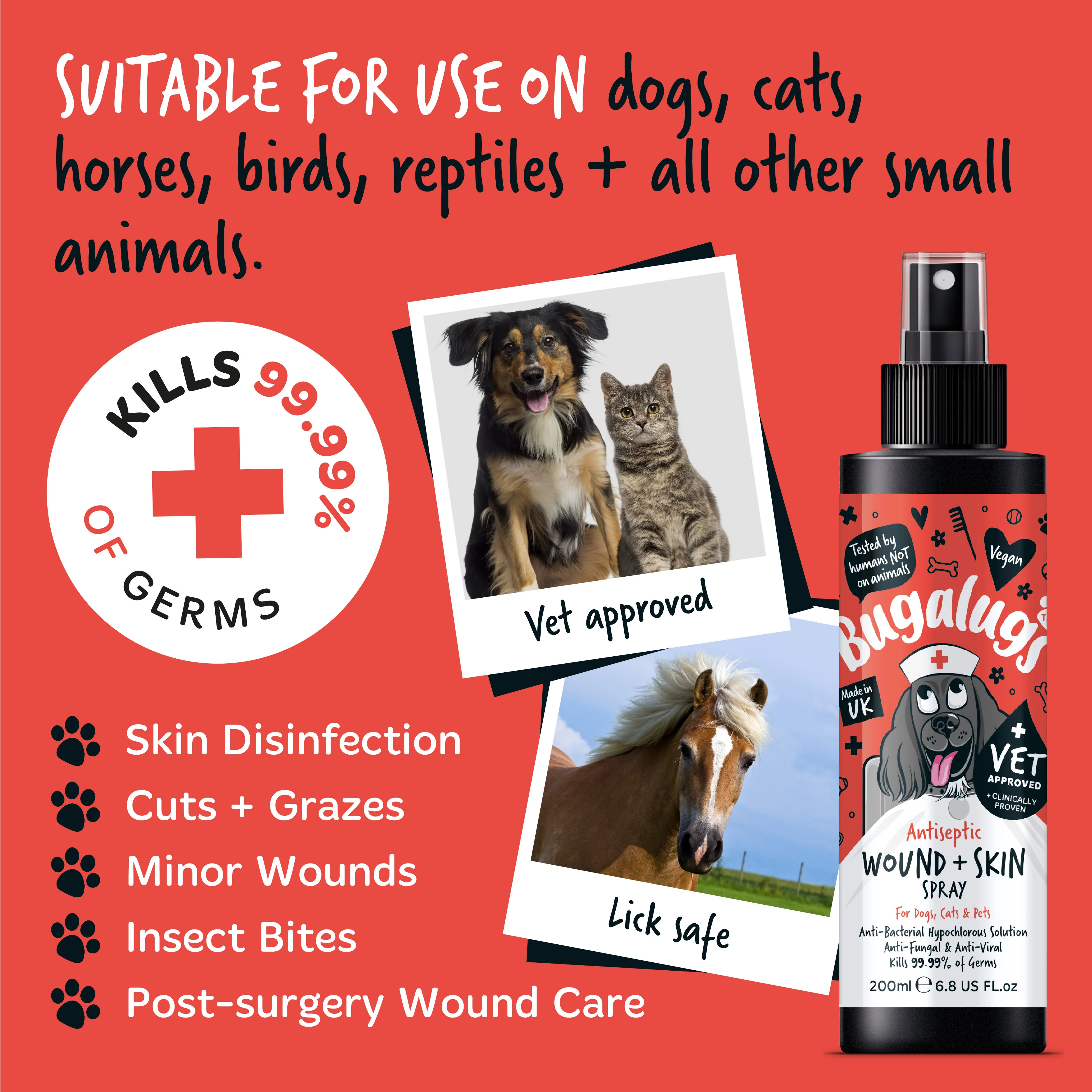 Bugalugs Antiseptic Wound & Skin Spray for Dogs, Cats & Pets - Image 4