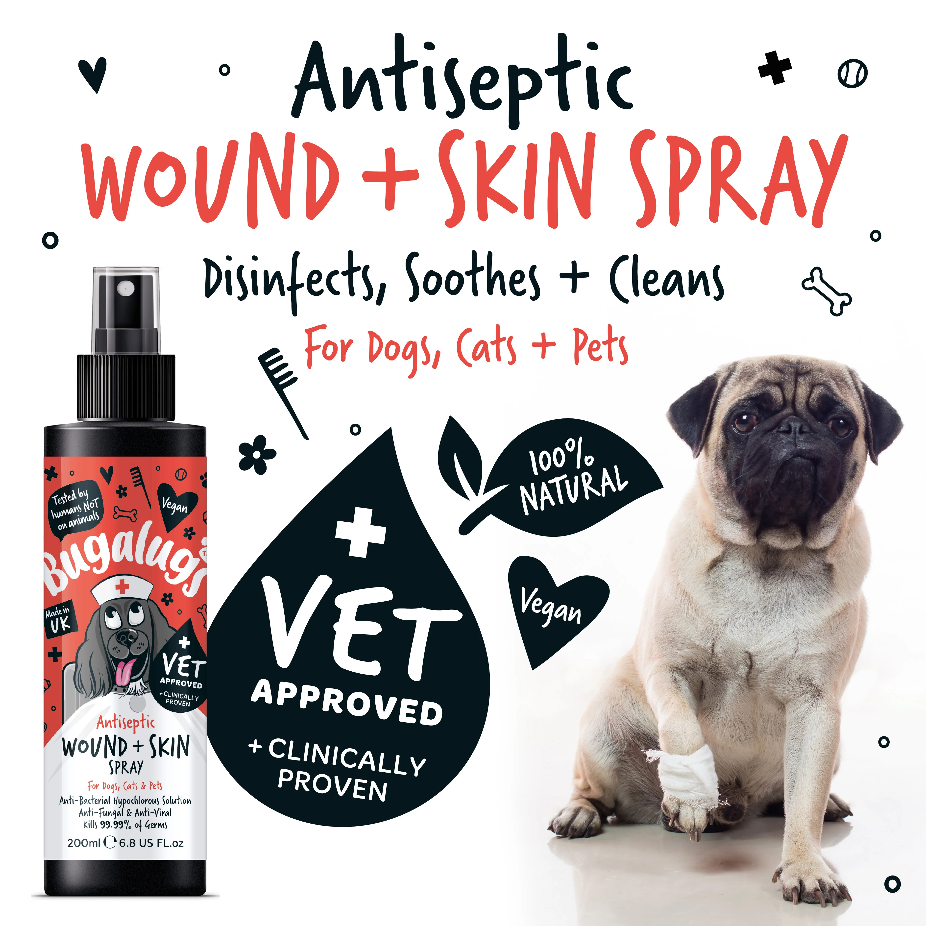 Bugalugs Antiseptic Wound & Skin Spray for Dogs, Cats & Pets - Image 5