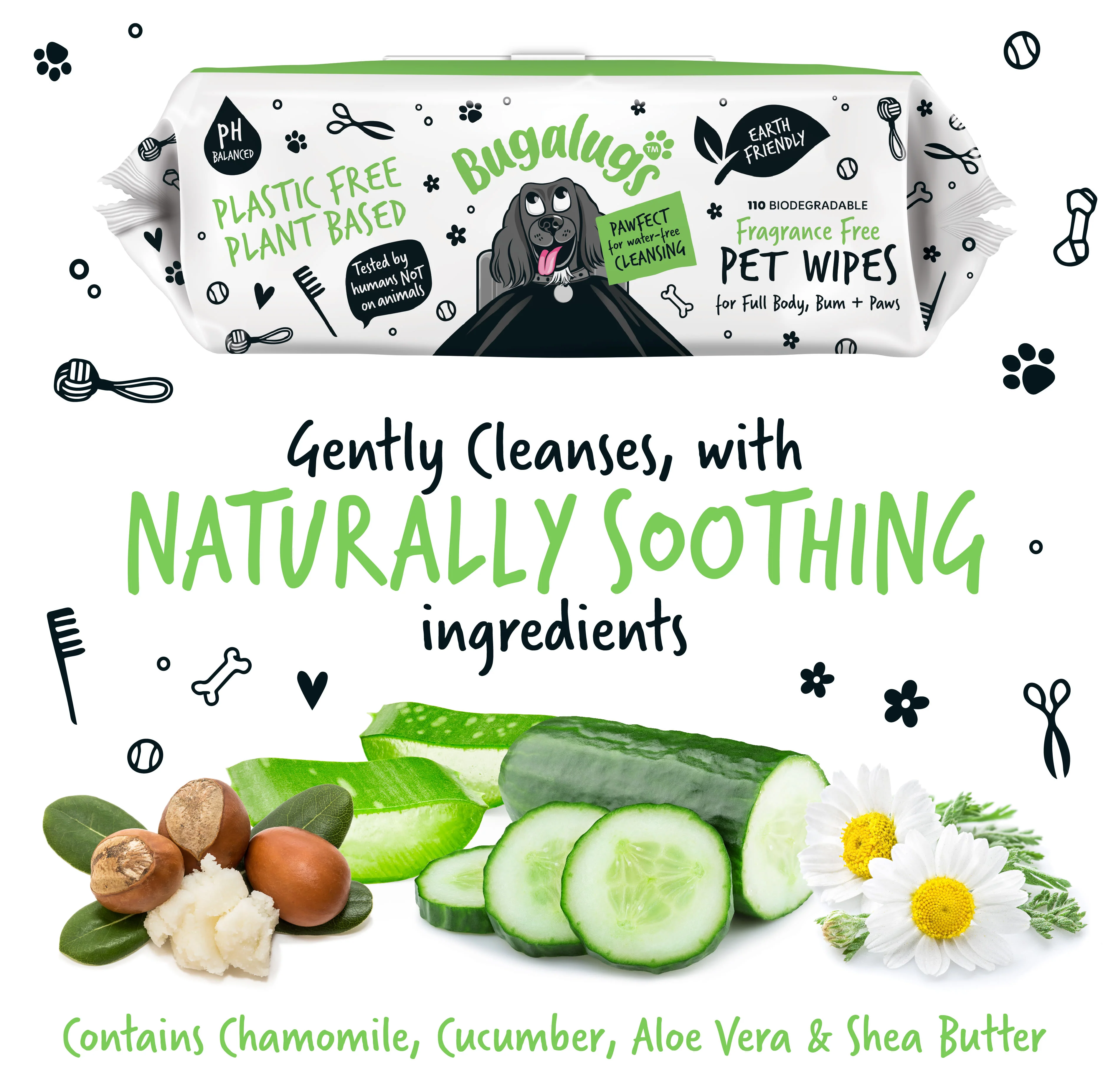 Bugalugs Fragrance Free Biodegradable Pet Wipes - Large - Image 12